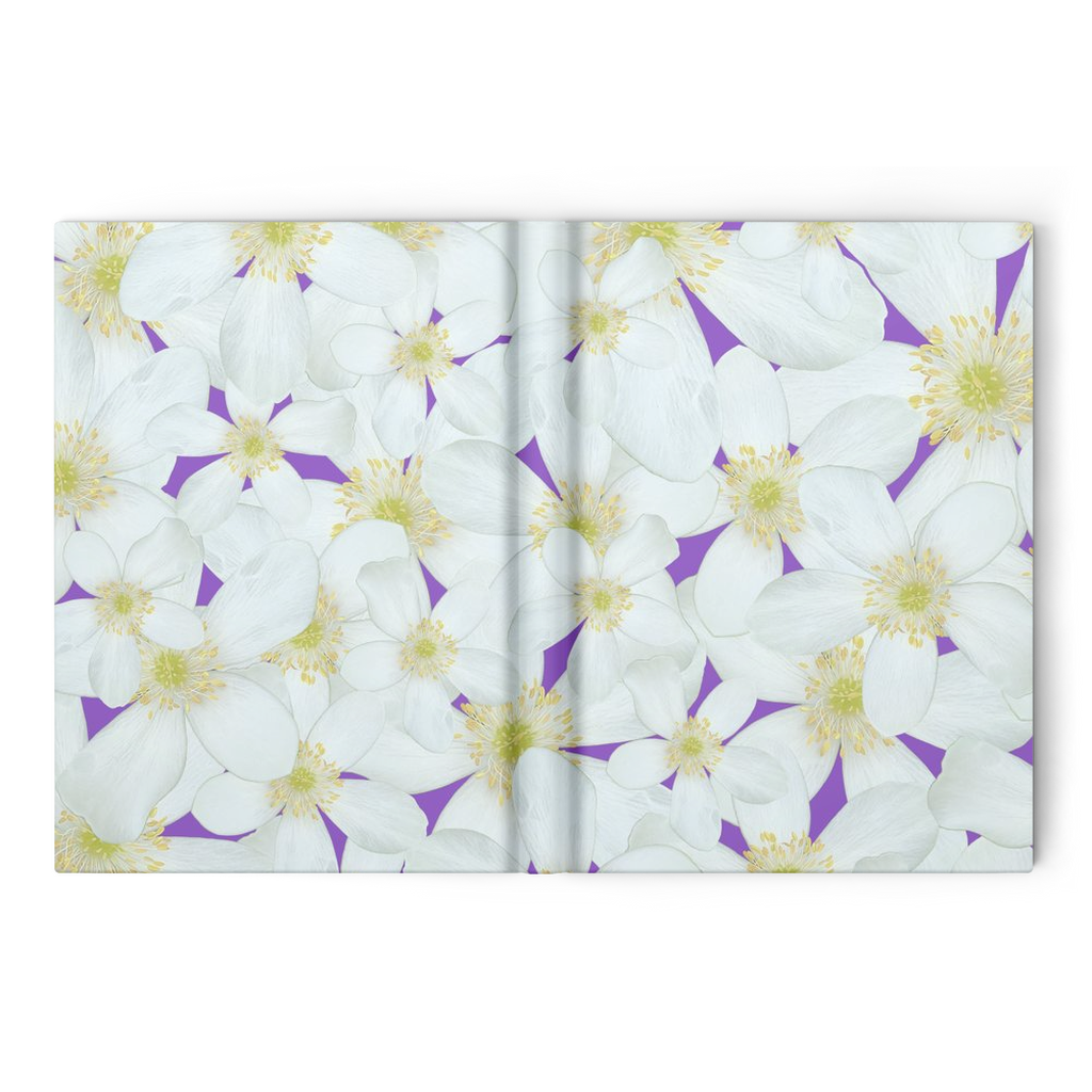 hardbound journal wood anemone pattern 160 pages ruled or blank