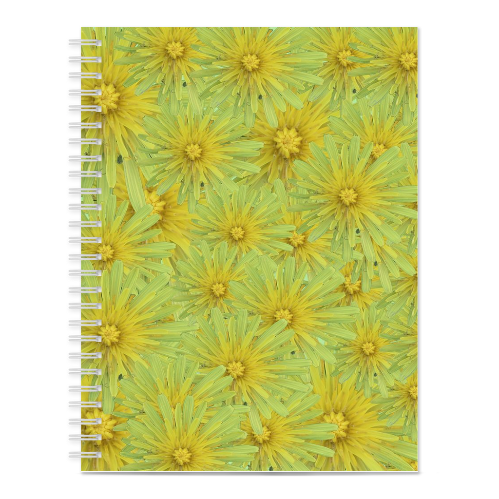 Blak spiral bound notebook yellow goats beard pattern