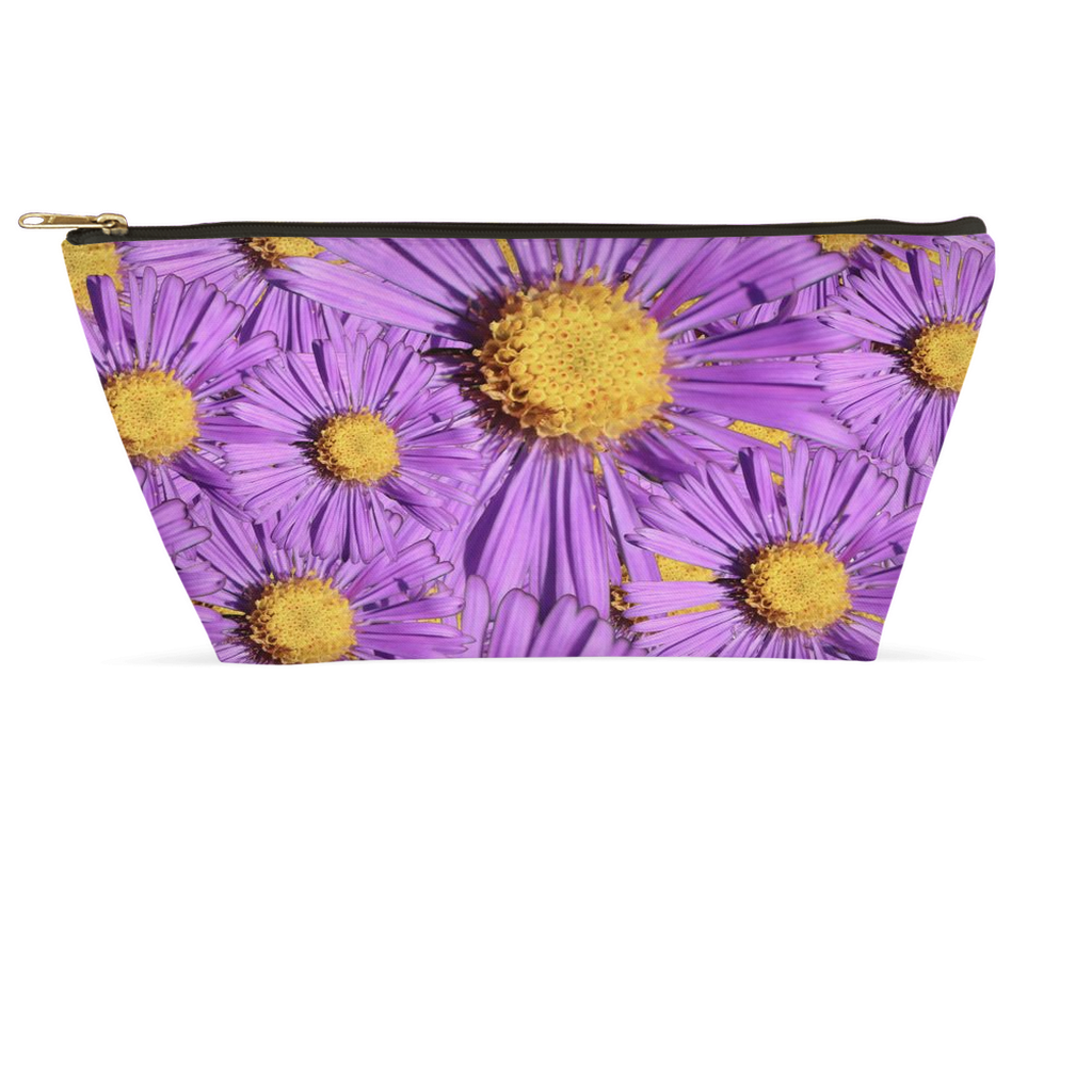 T bottom pouch purple aster floral pattern