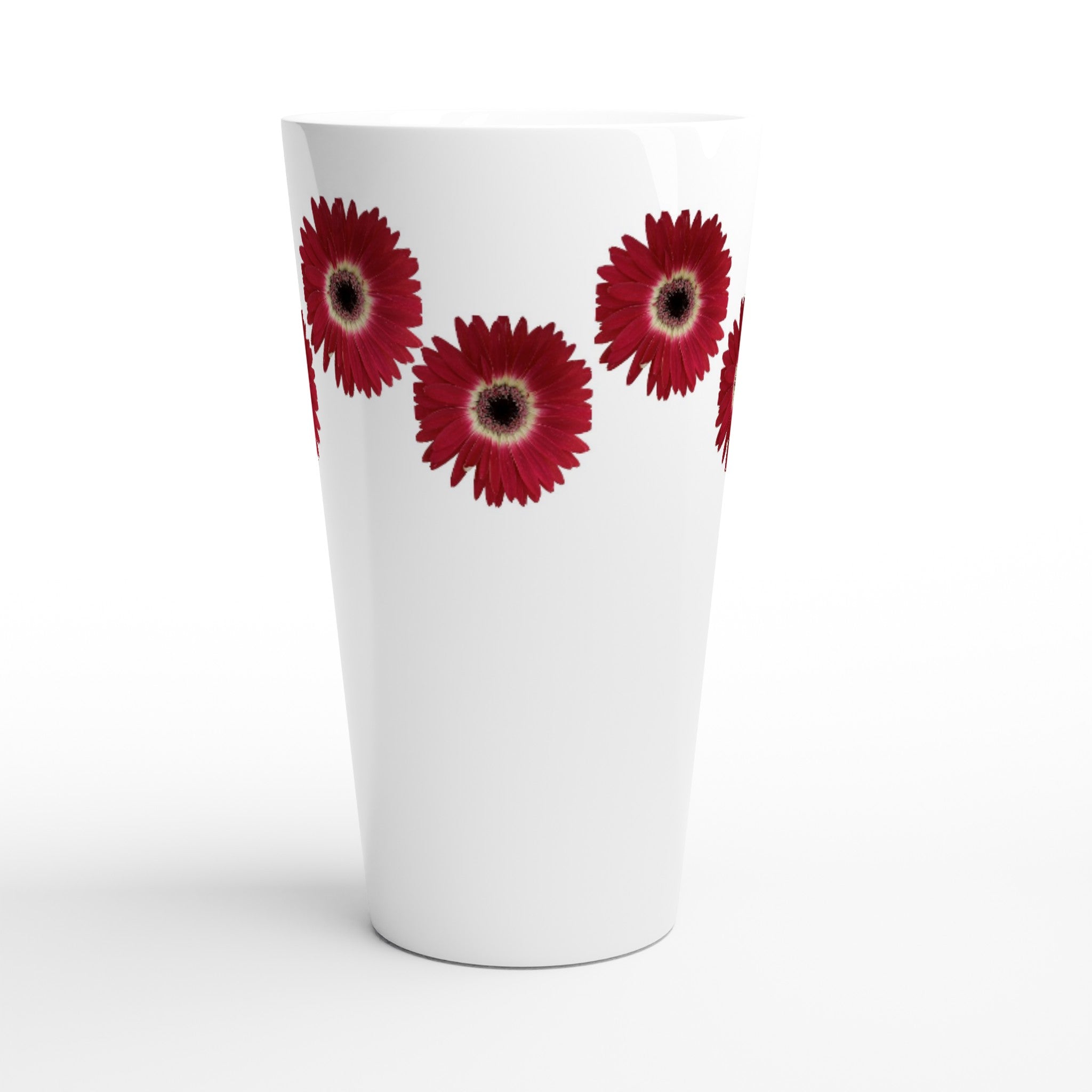 17oz ceramic latte mug gerbera daisy  floral pattern 