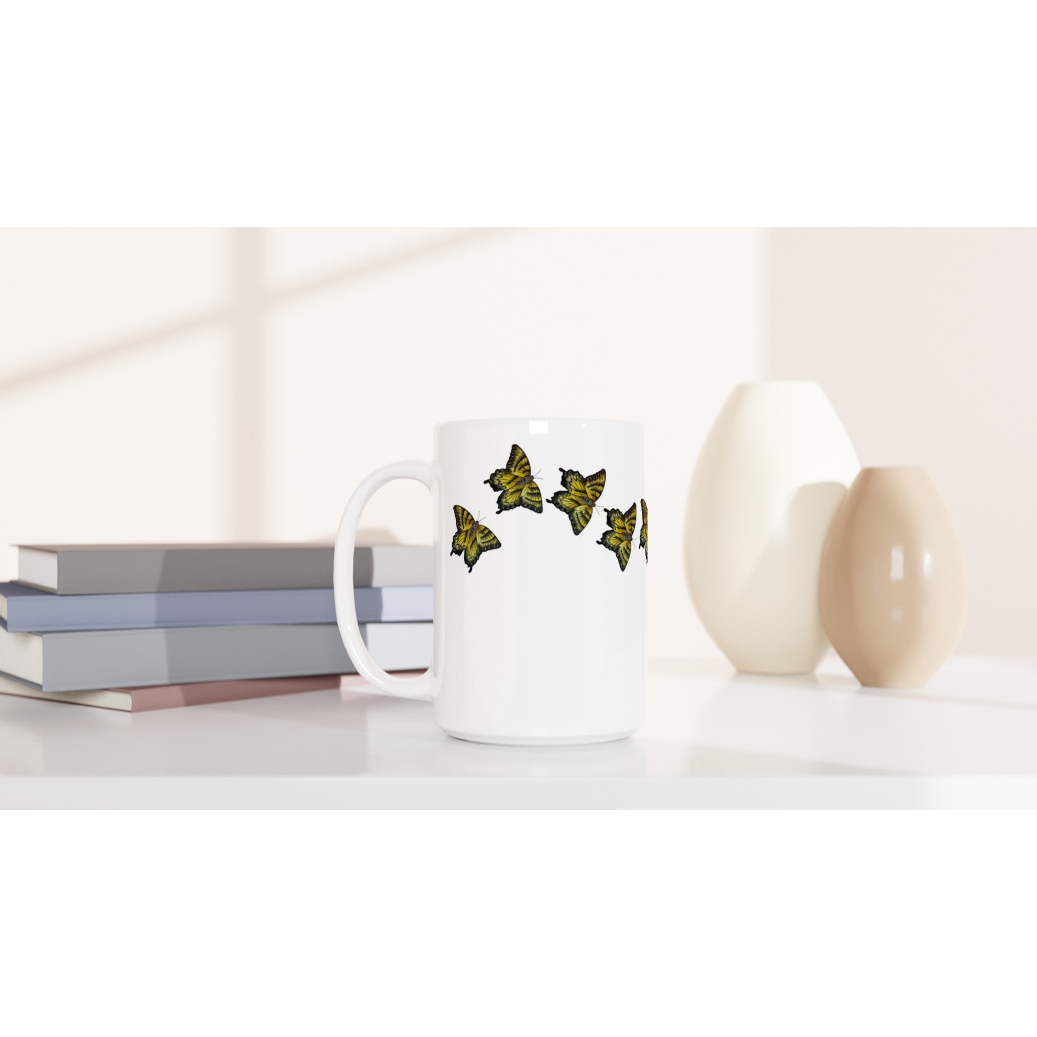 Ceramic mug 15oz tiger swallowtail butterfly pattern