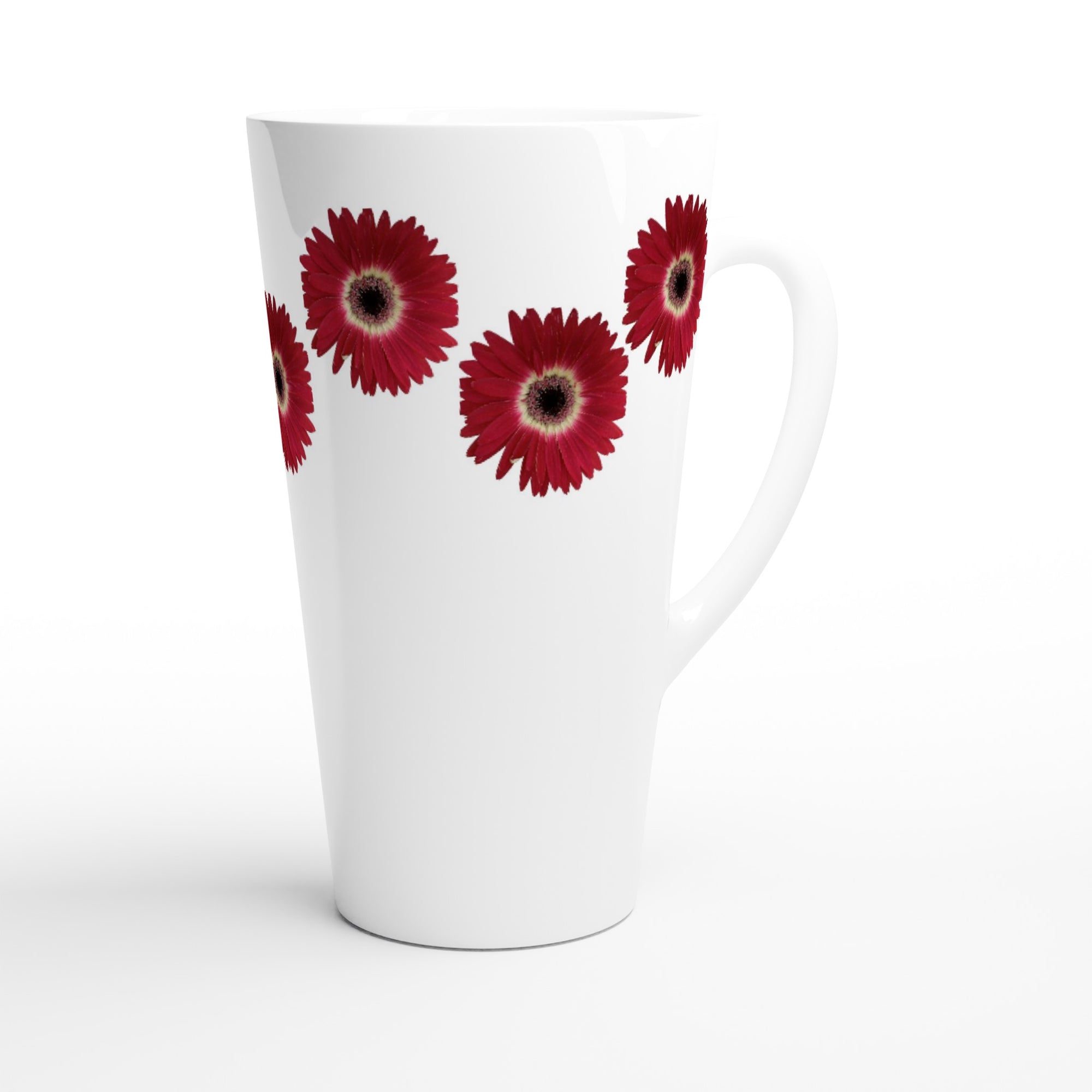 17oz ceramic latte mug gerbera daisy  floral pattern 