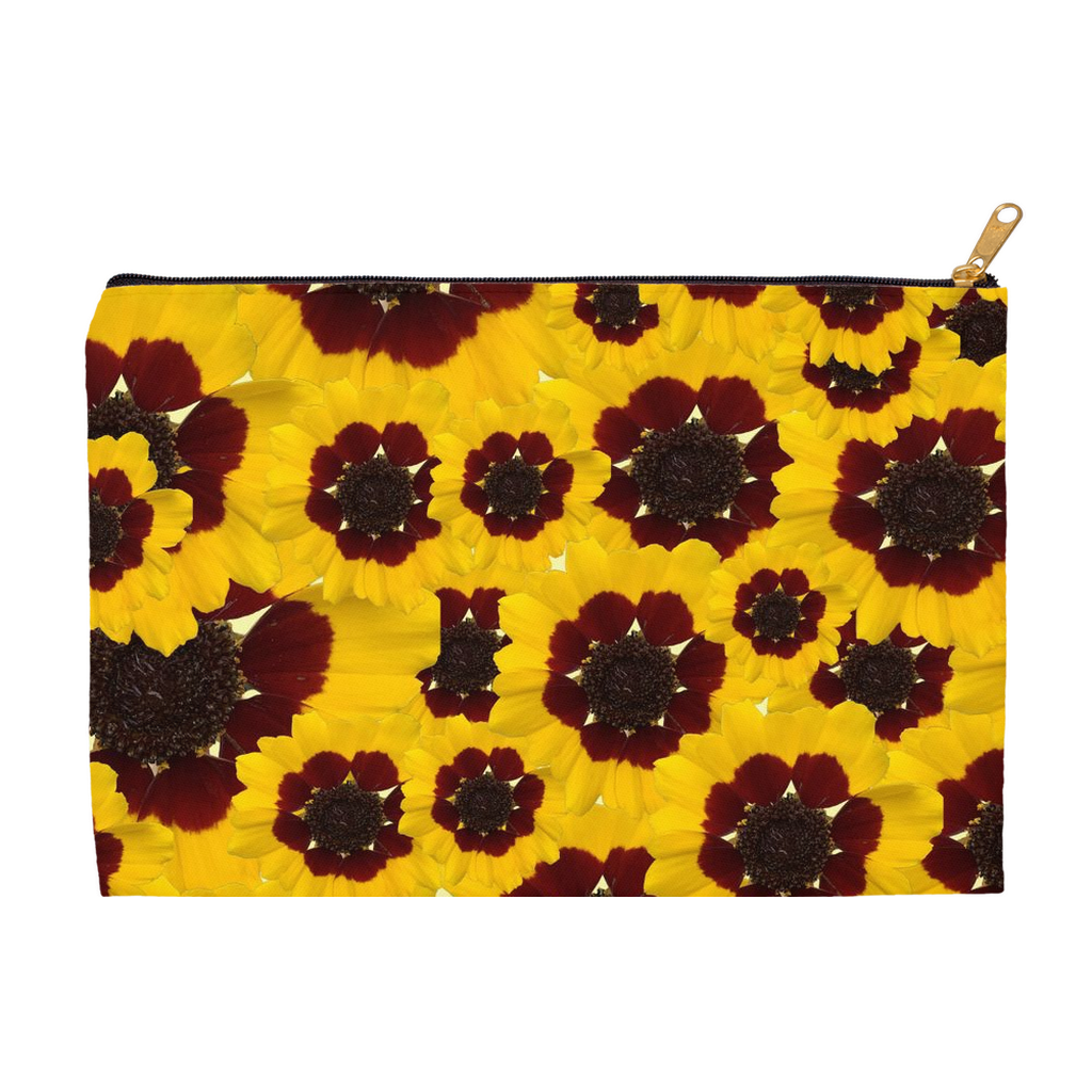 Flat pouch golden tickseed floral pattern