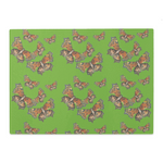 Glass Cutting Board (11x15) Green Comma Butterfly Pattern 1