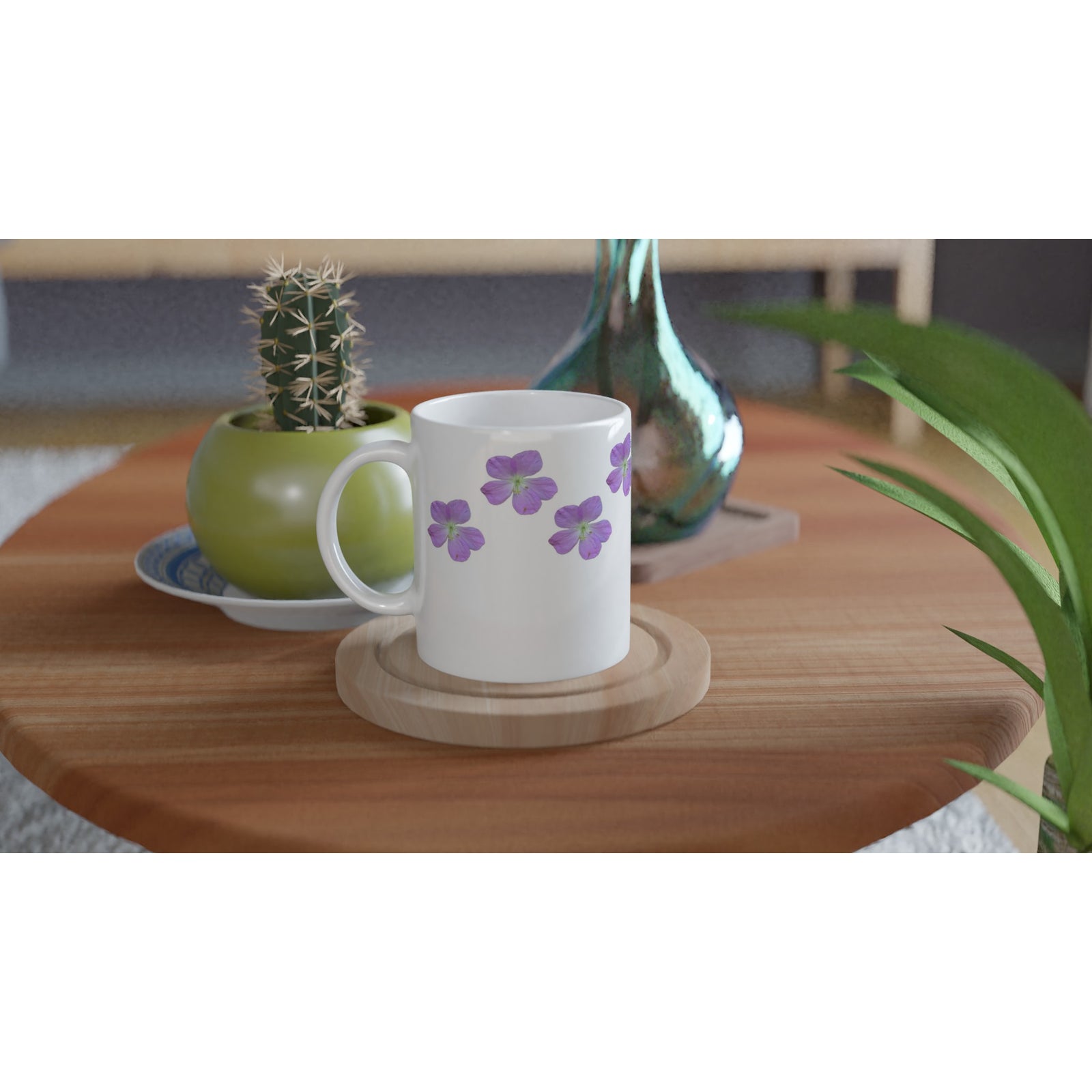 Ceramic Mug (11oz) Purple wild geranium 1