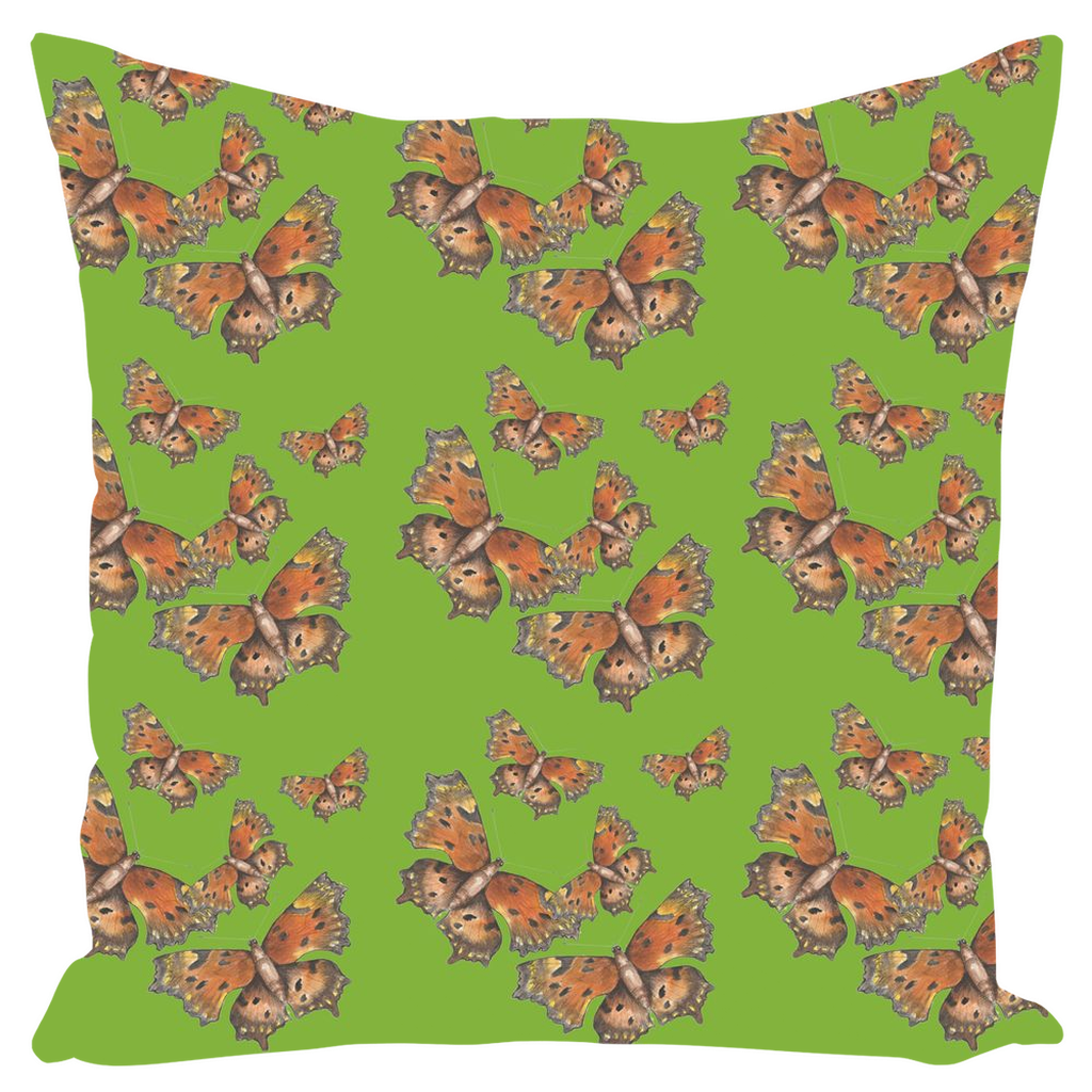 Throw Pillow (Multiple Sizes) Green Coma Butterfly 1