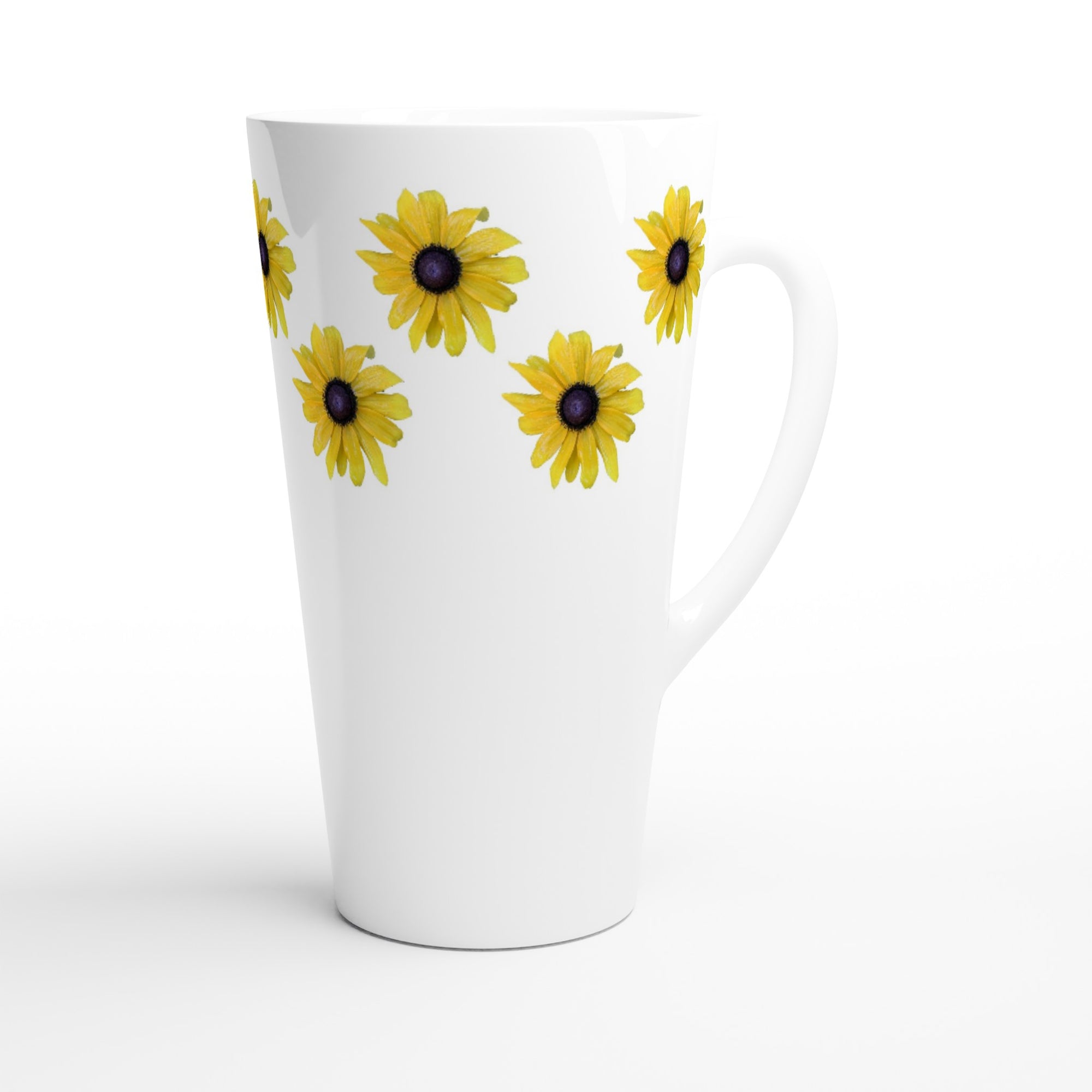 17oz ceramic latte mug rudbeckia floral pattern 