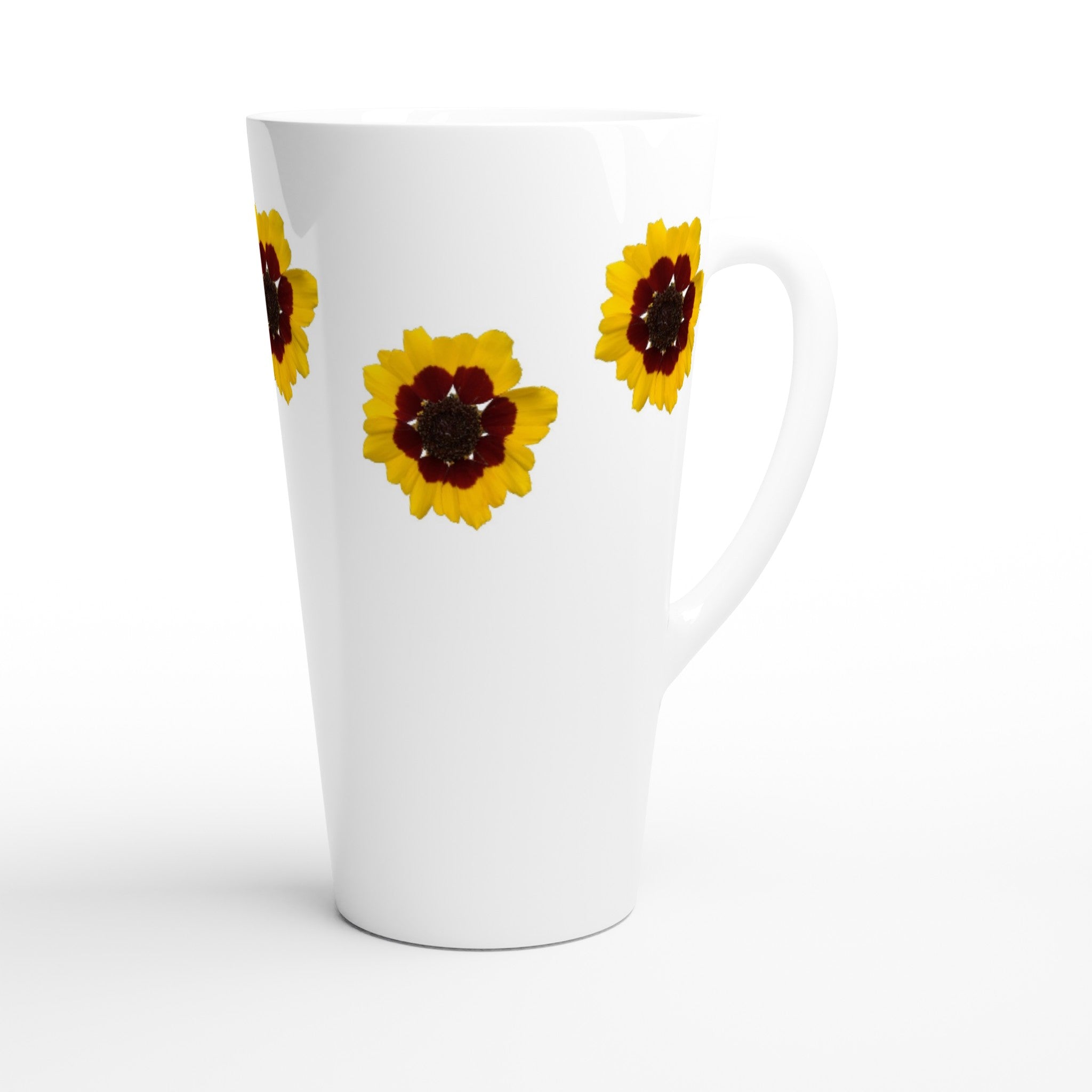 17oz ceramic latte mug golden tickseed floral pattern 