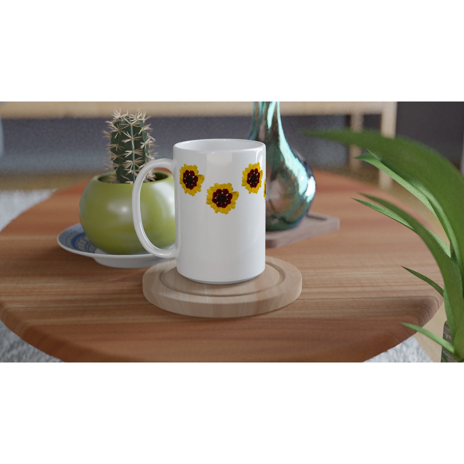 ceramic mug (15oz) golden tickseed floral pattern