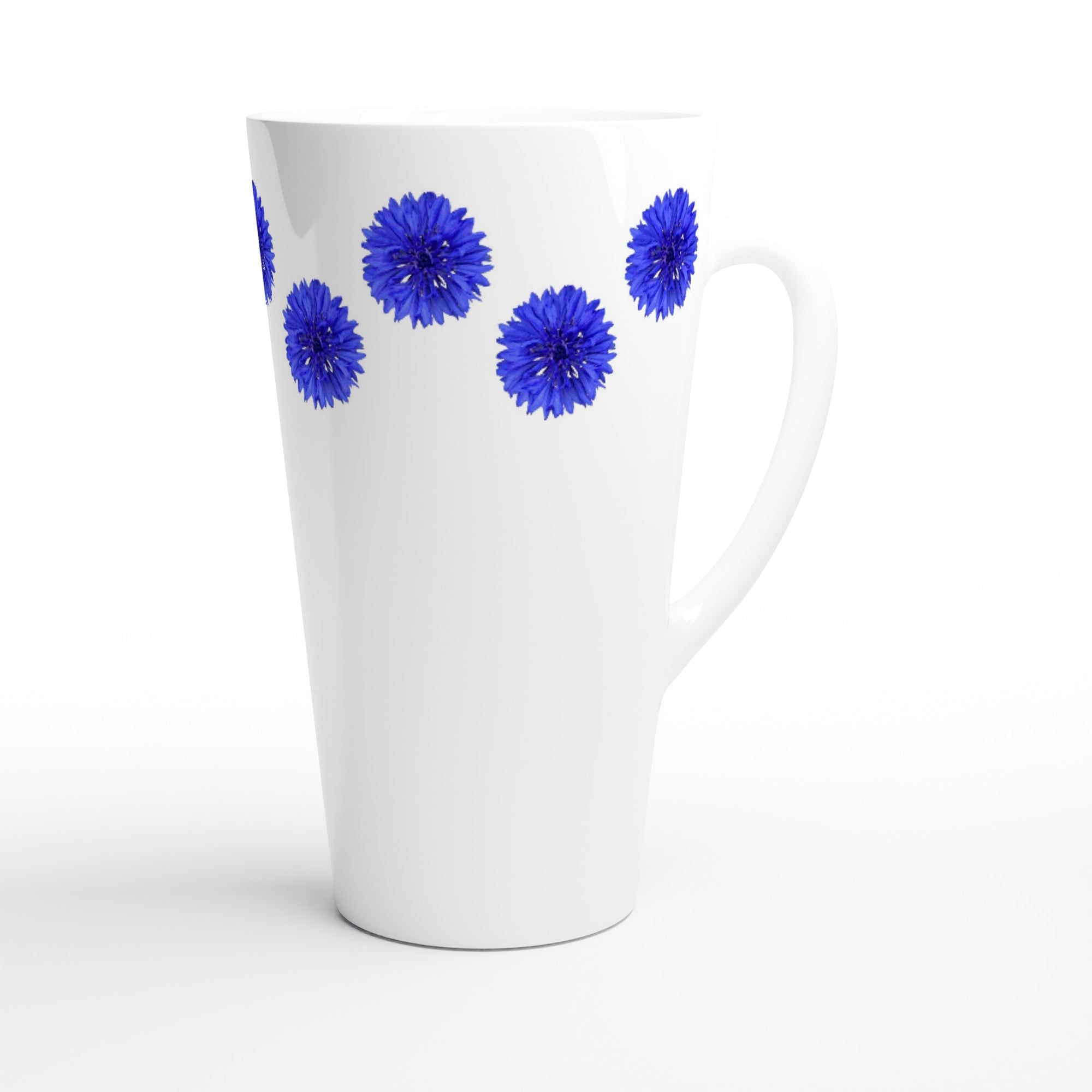 17oz ceramic latte mug blue chicory floral pattern 