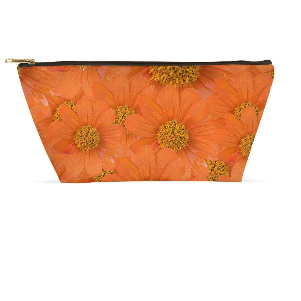 T bottom pouch orange tithonia pattern