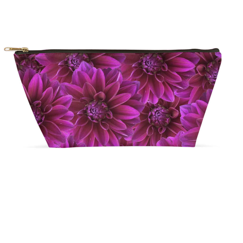 T bottom pouch purple dahlia floral pattern