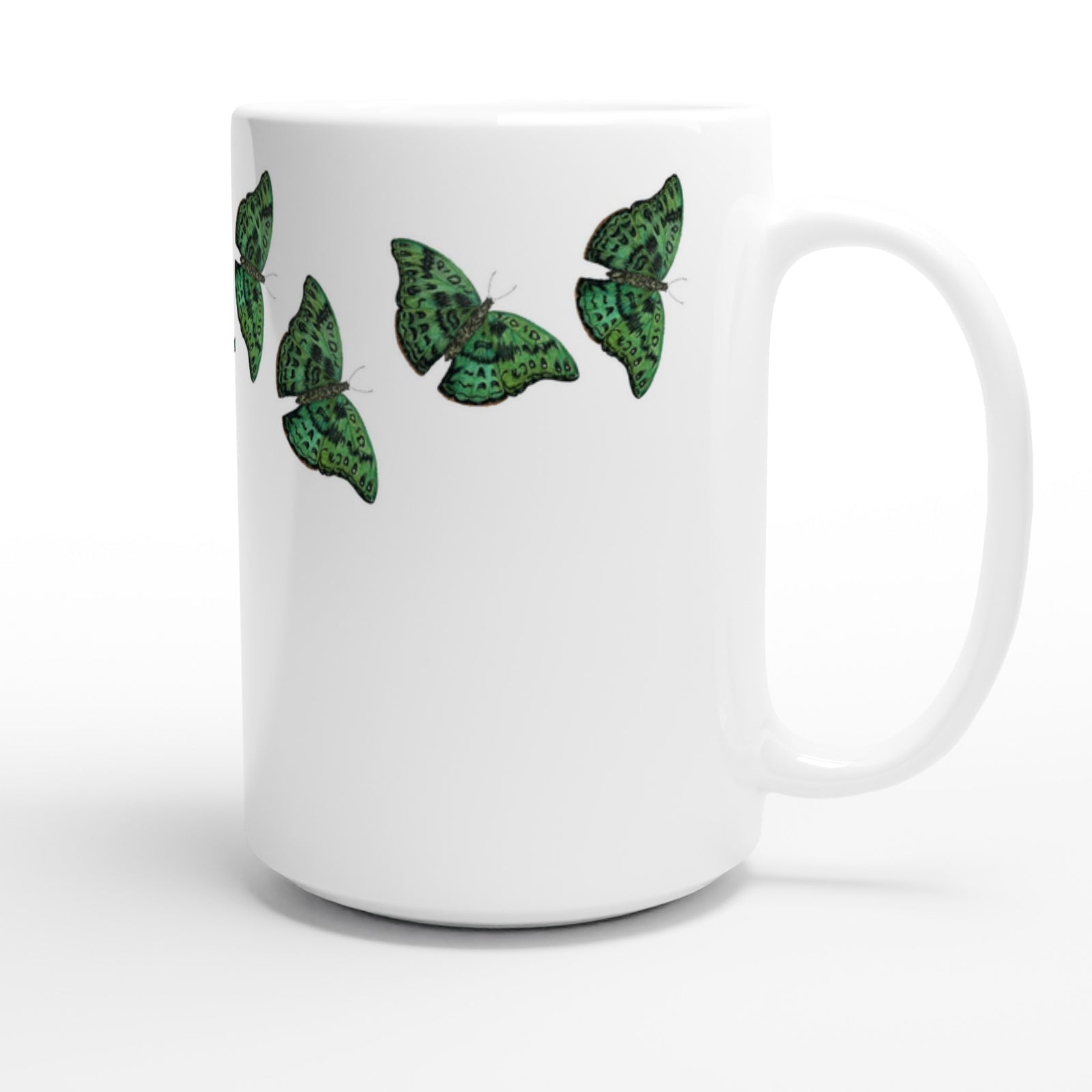 Ceramic Mug (15oz) African green butterfly 1