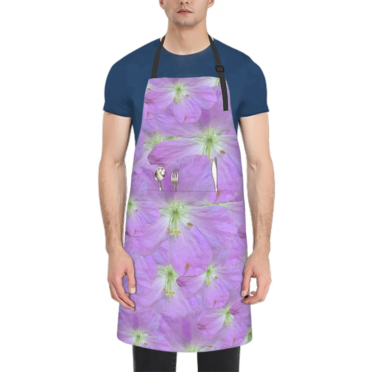 Apron (with pockets) wild geranium 1