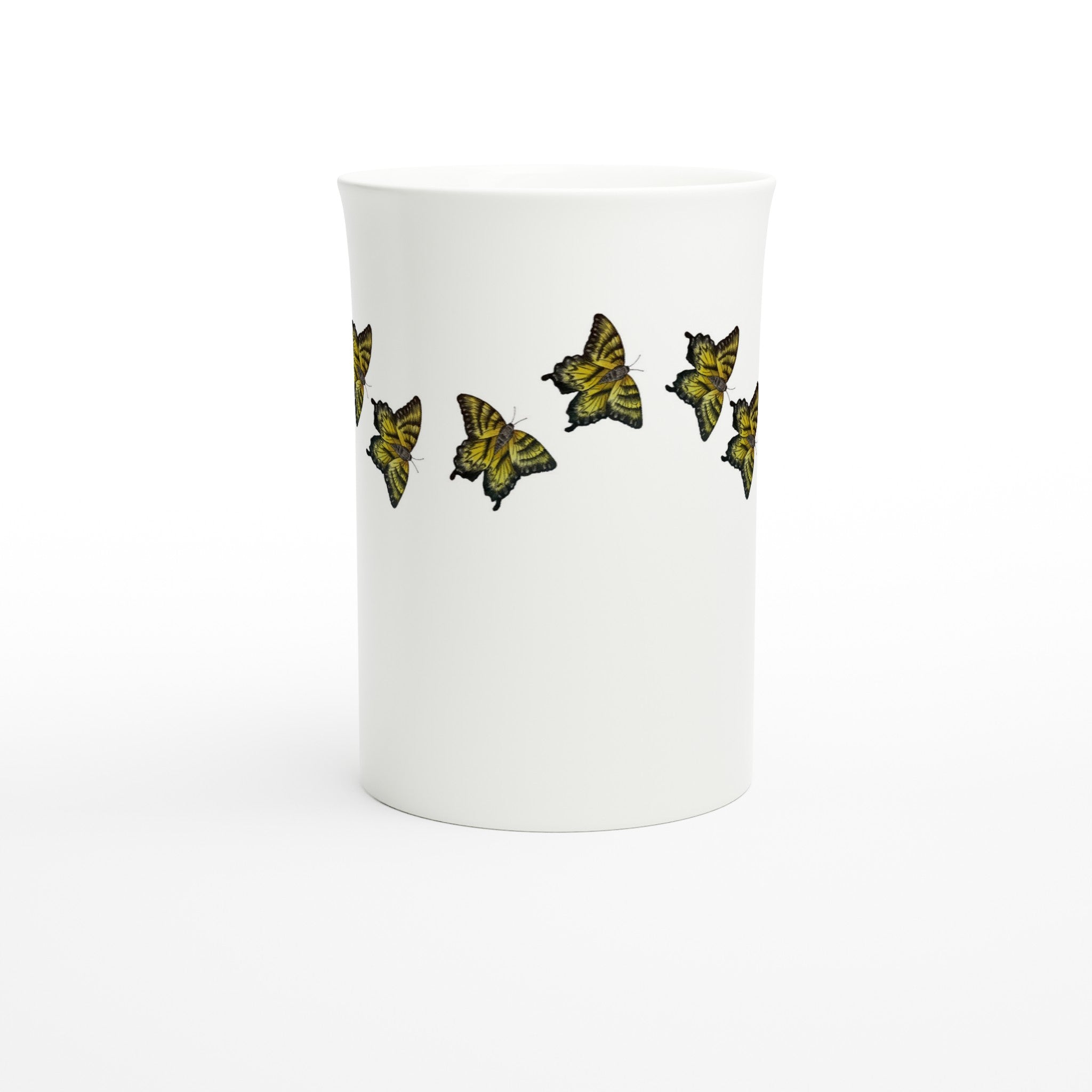 10 oz slim porcelain mug tiger swallowtail butterfly pattern