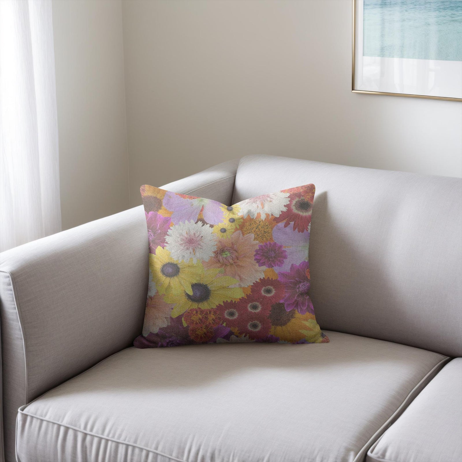Woven pillows multiple sizes floral pattern