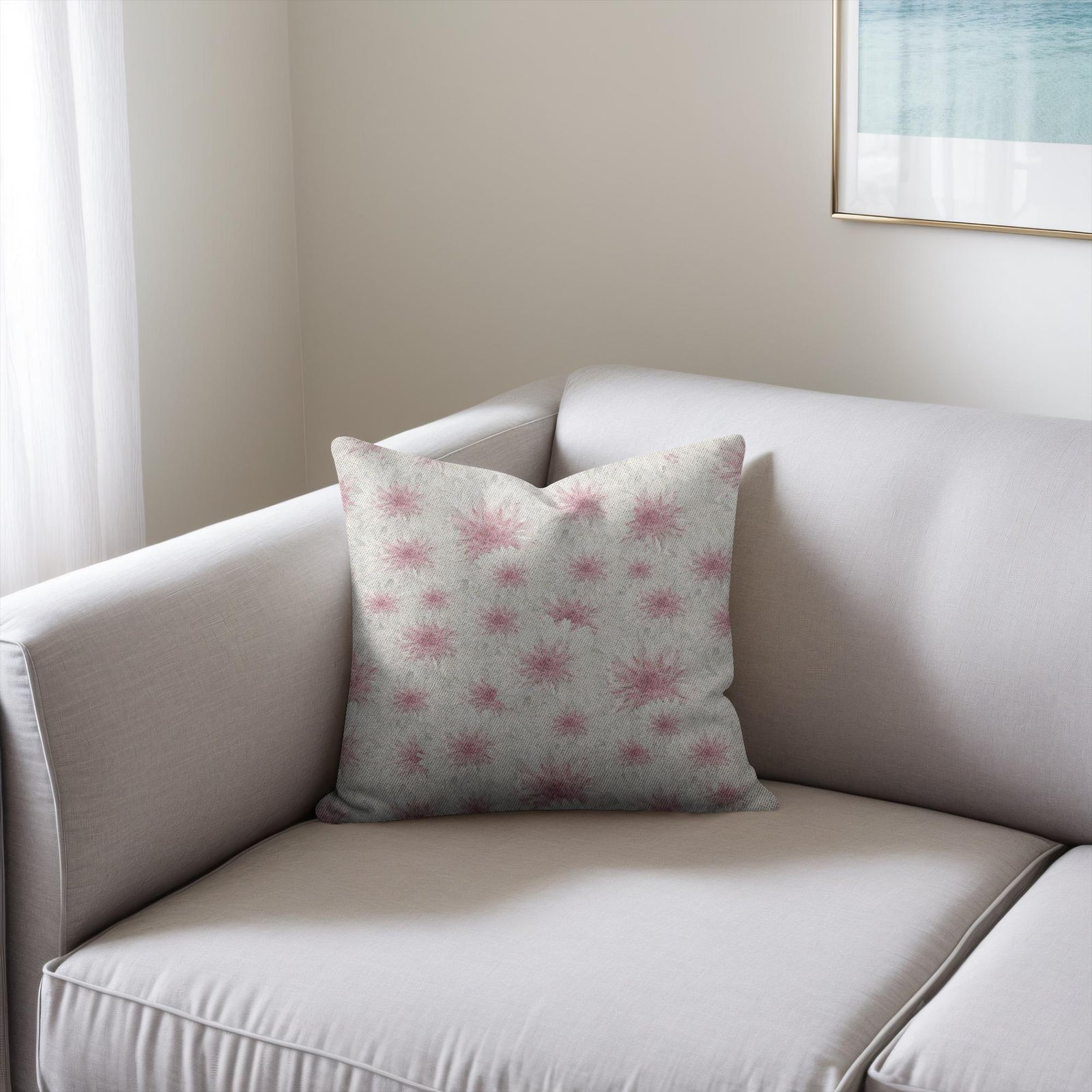 Woven Pillow (Cotton/Poly, 17x18 White Cornflower 1
