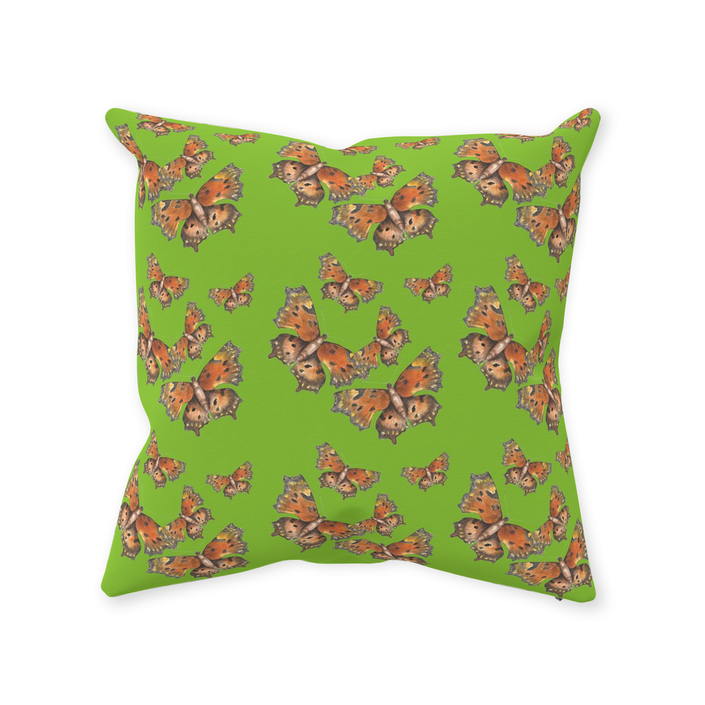 Throw Pillow (Multiple Sizes) Green Coma Butterfly 1