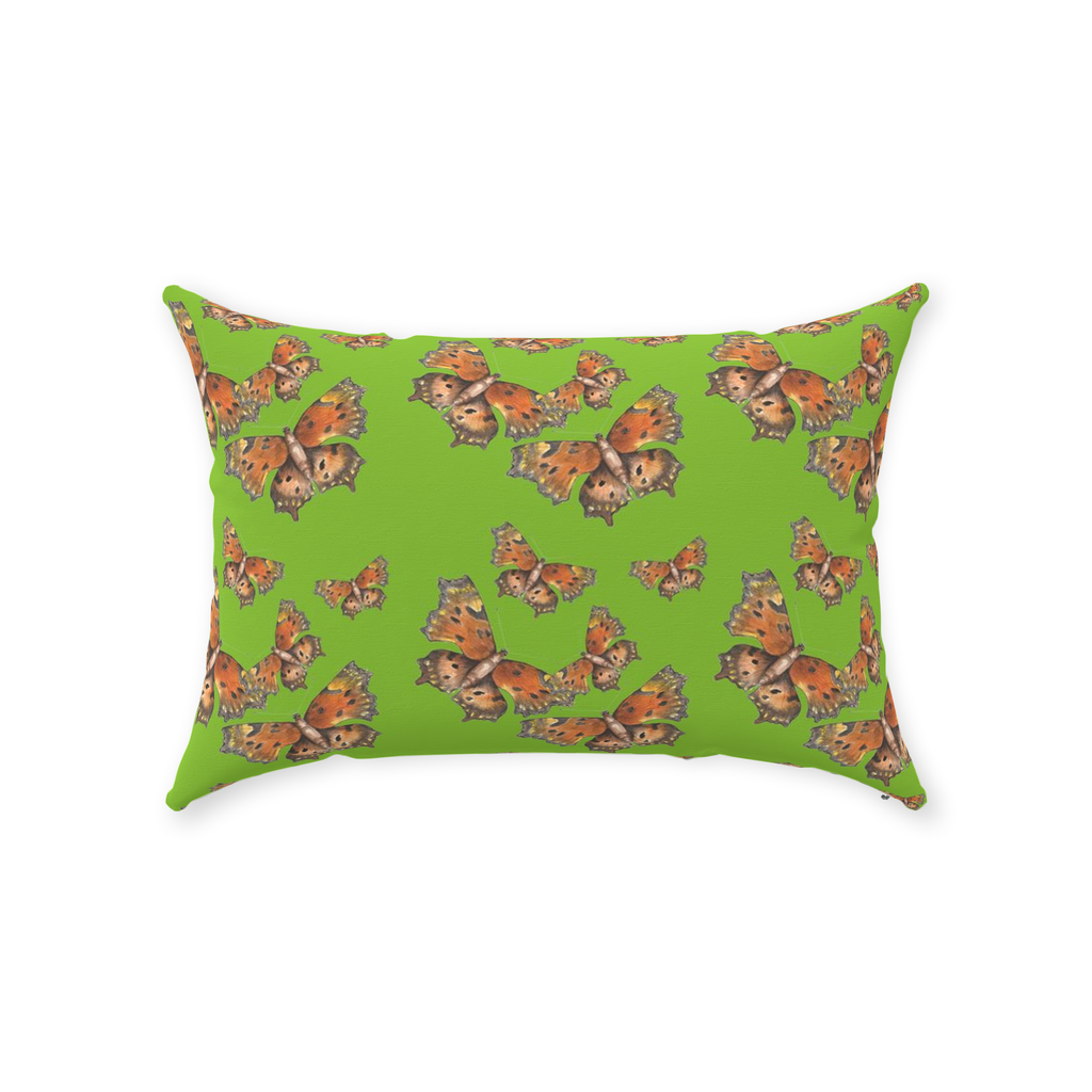 Throw Pillow (Multiple Sizes) Green Coma Butterfly 1