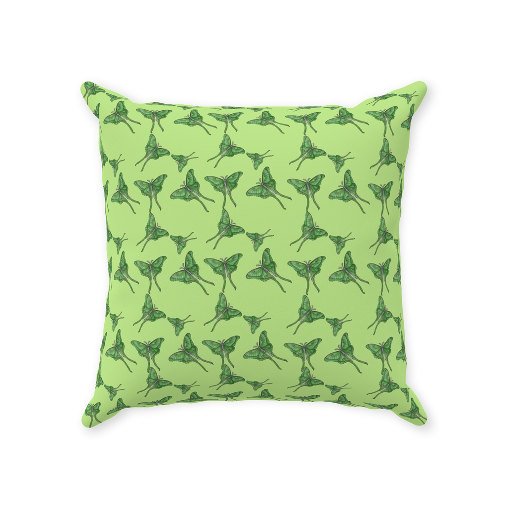 Throw pillow cover assorted sizes Luna moth pattern 