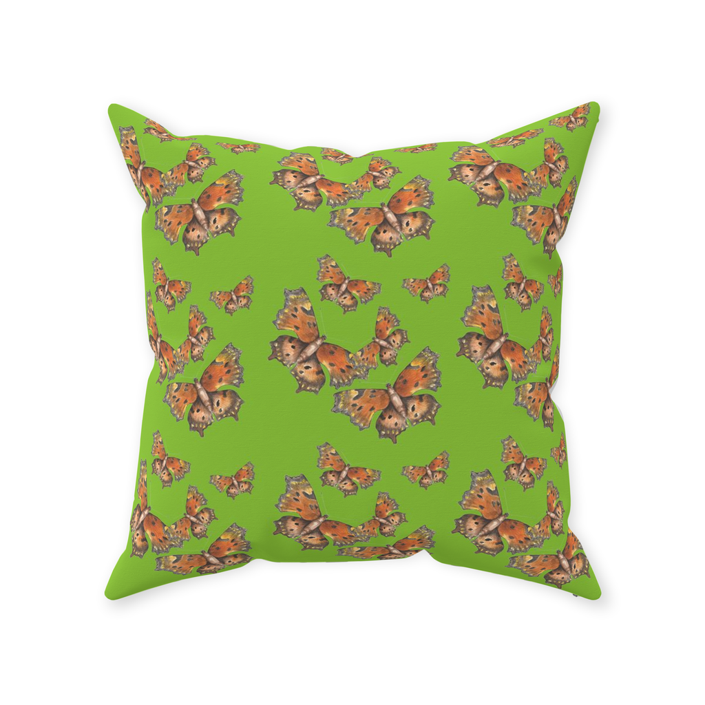 Throw Pillow (Multiple Sizes) Green Coma Butterfly 1