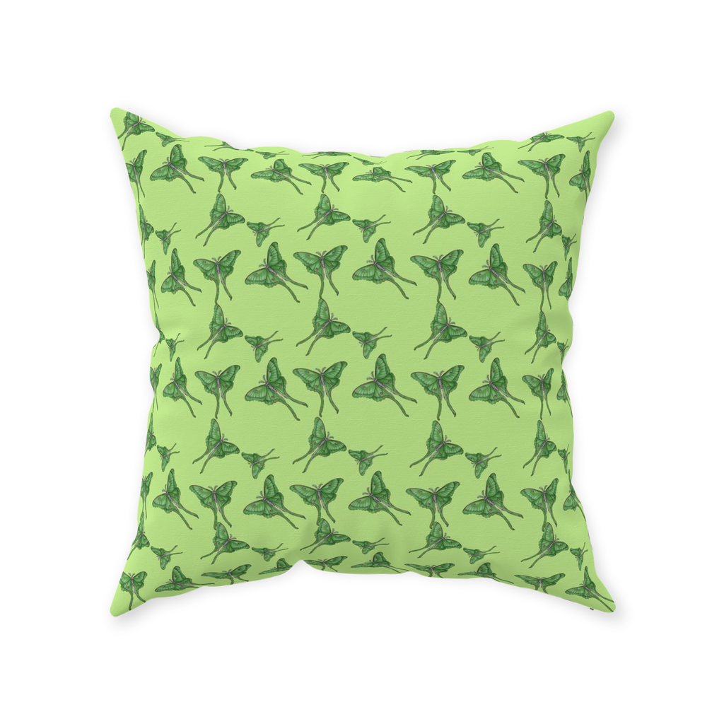 Throw Pillow (Multiple Sizes) Luna Moth 1