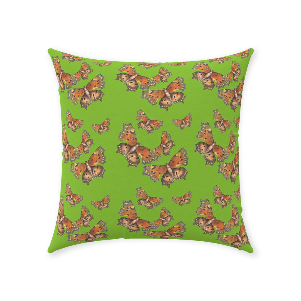 Throw Pillow (Multiple Sizes) Green Coma Butterfly 1