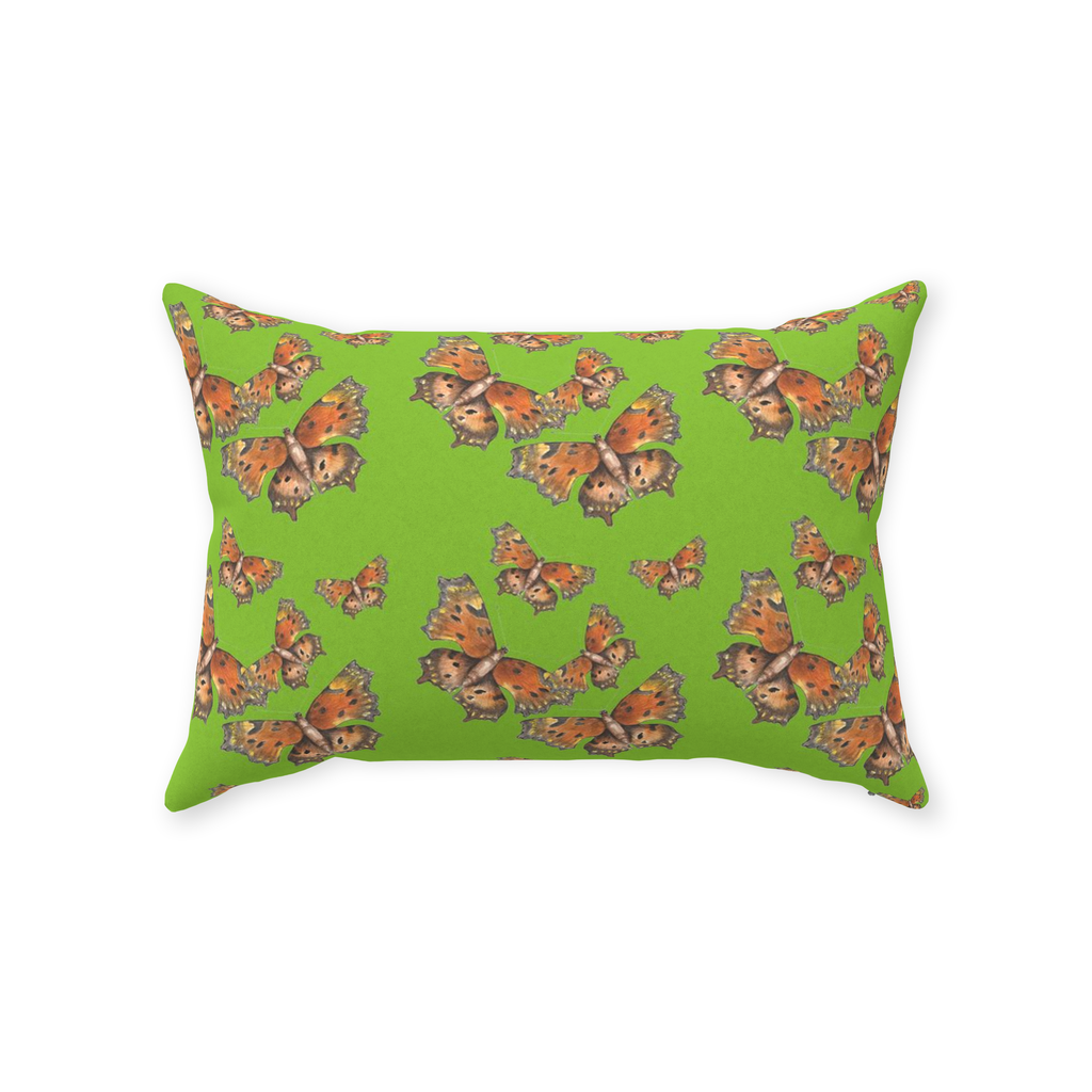 Throw Pillow (Multiple Sizes) Green Coma Butterfly 1