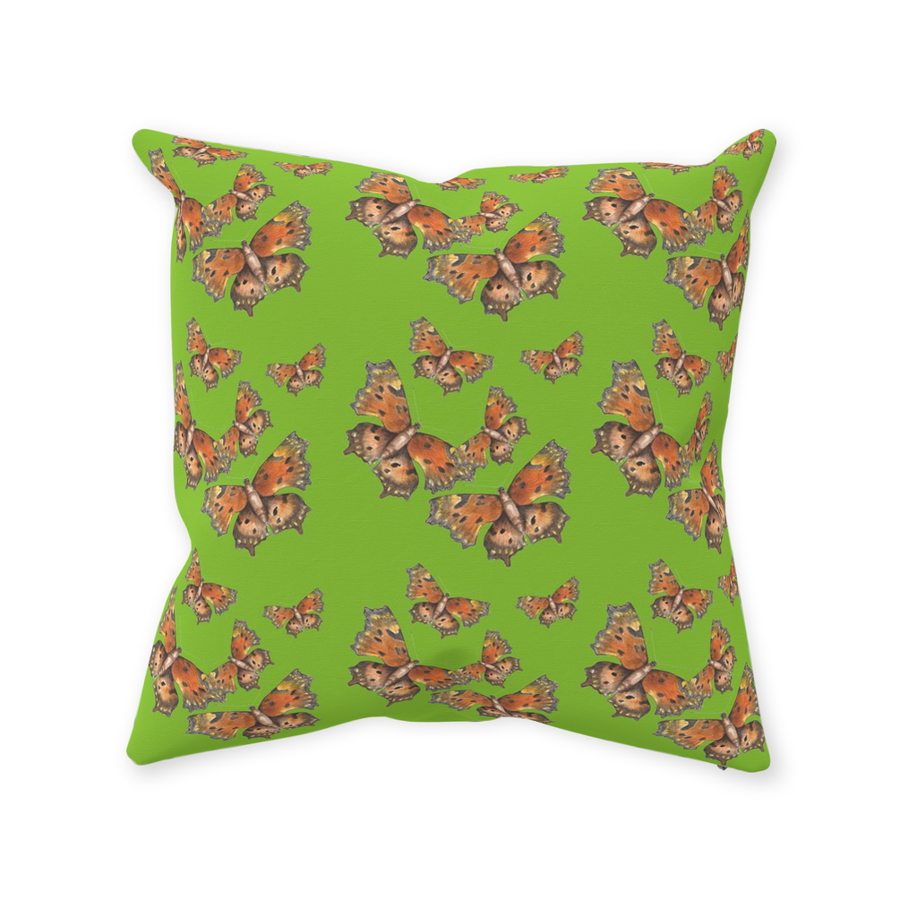 Green coma butterfly 1 Throw Pillows