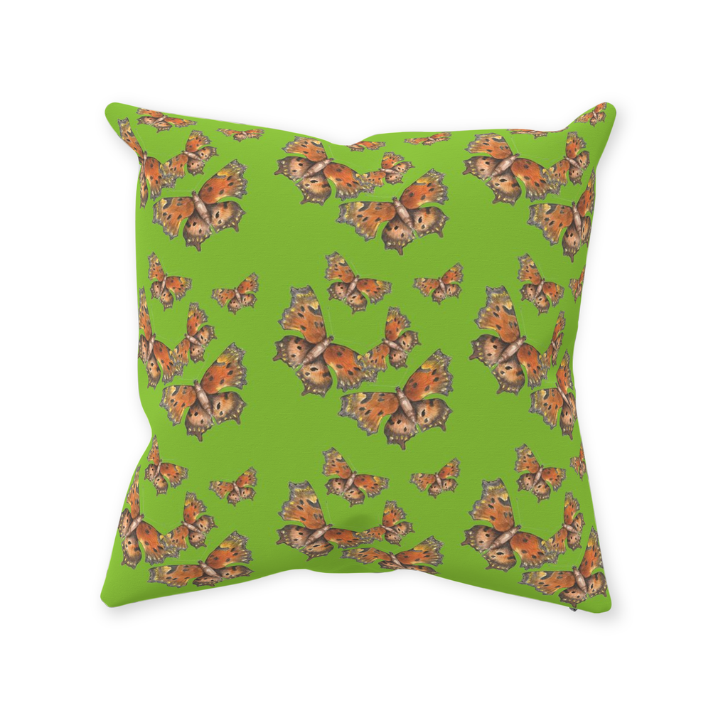 Throw Pillow (Multiple Sizes) Green Coma Butterfly 1