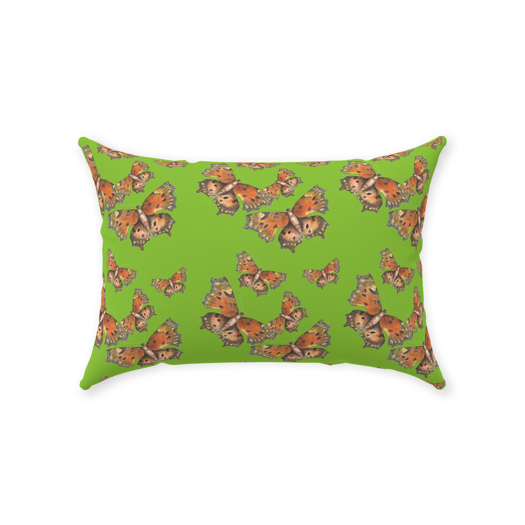 Throw Pillow (Multiple Sizes) Green Coma Butterfly 1