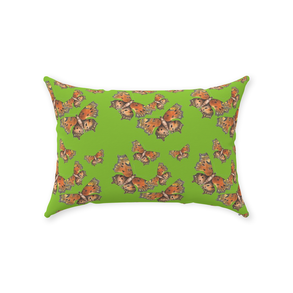 Throw Pillow (Multiple Sizes) Green Coma Butterfly 1