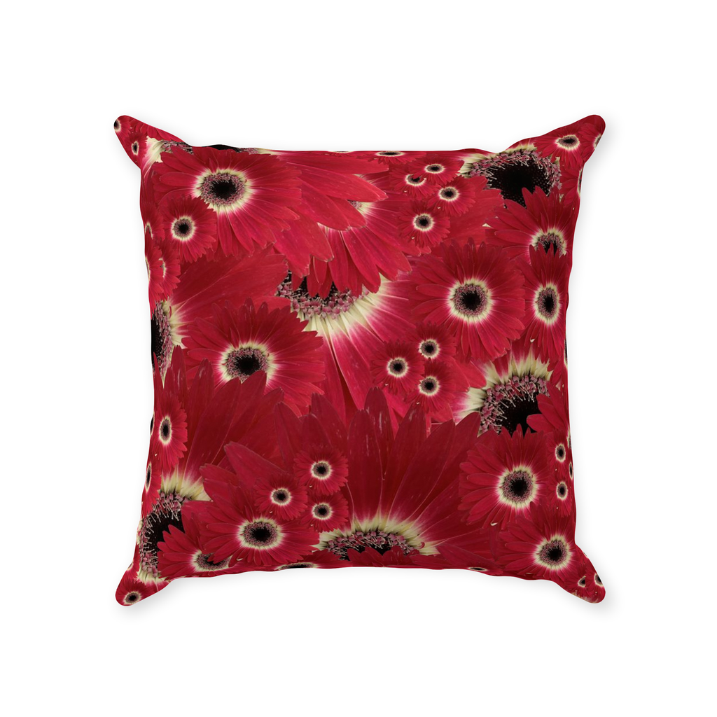 Throw pillow cover assorted sizes gerbera daisy floral pattern