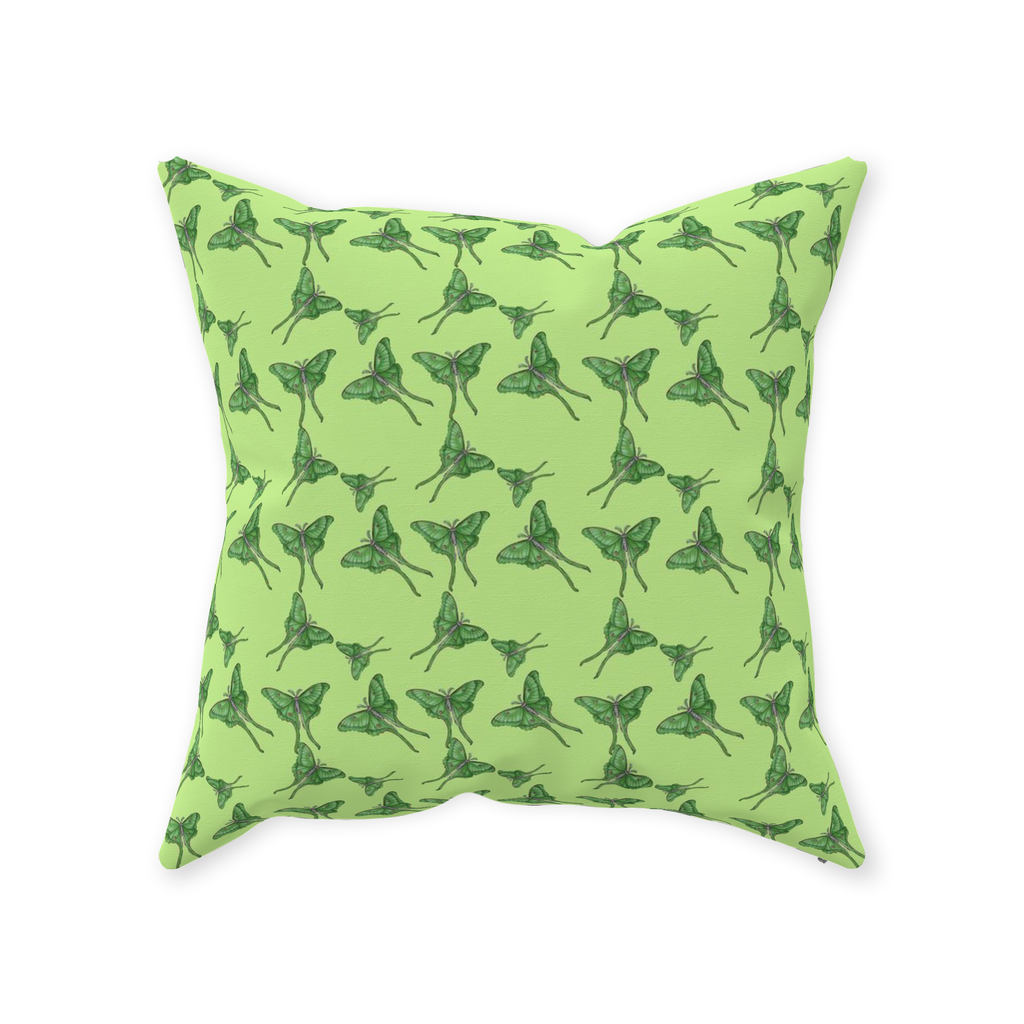 Throw Pillow (Multiple Sizes) Luna Moth 1