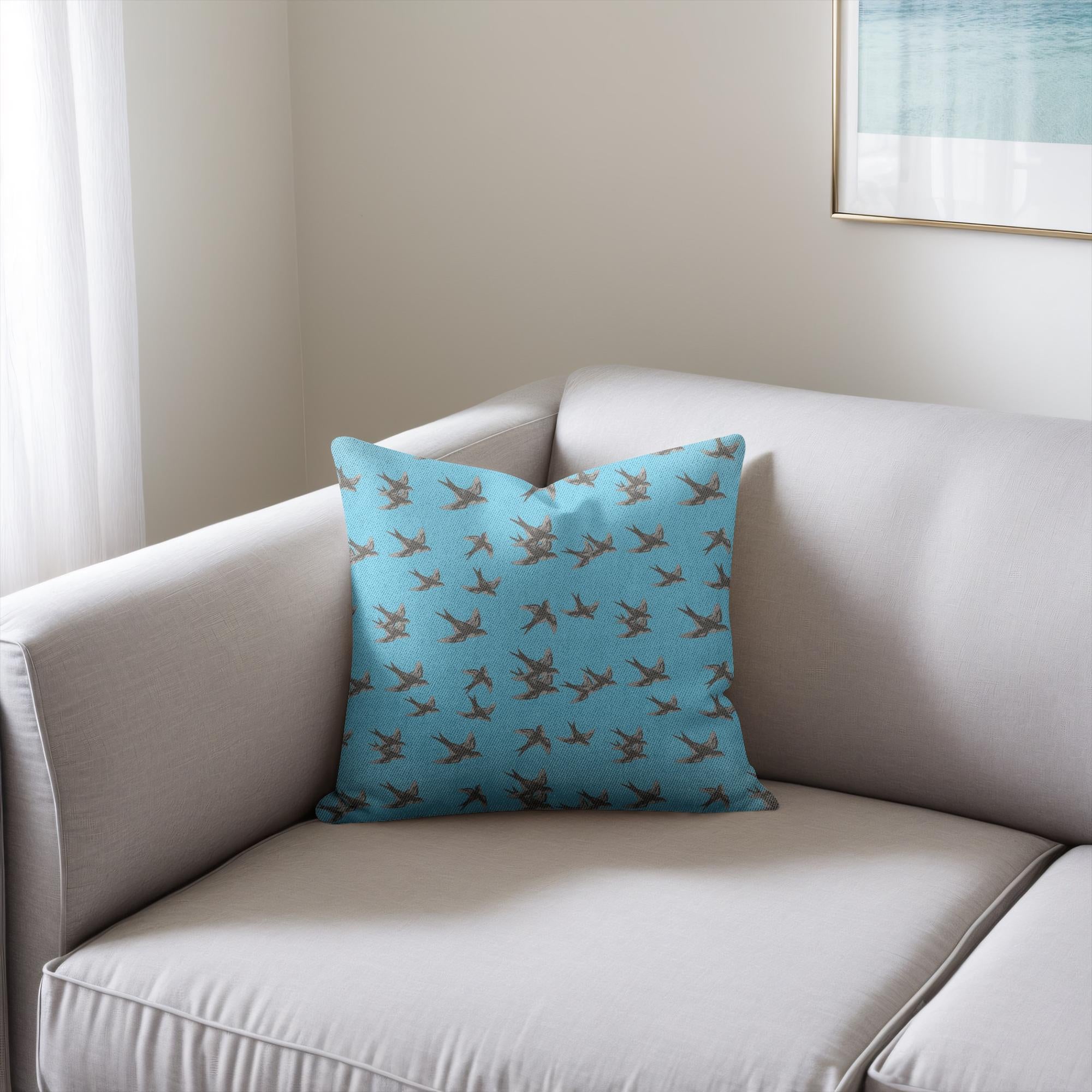 Woven Pillow (Cotton/Poly, 18x17) Barn Swallows 1