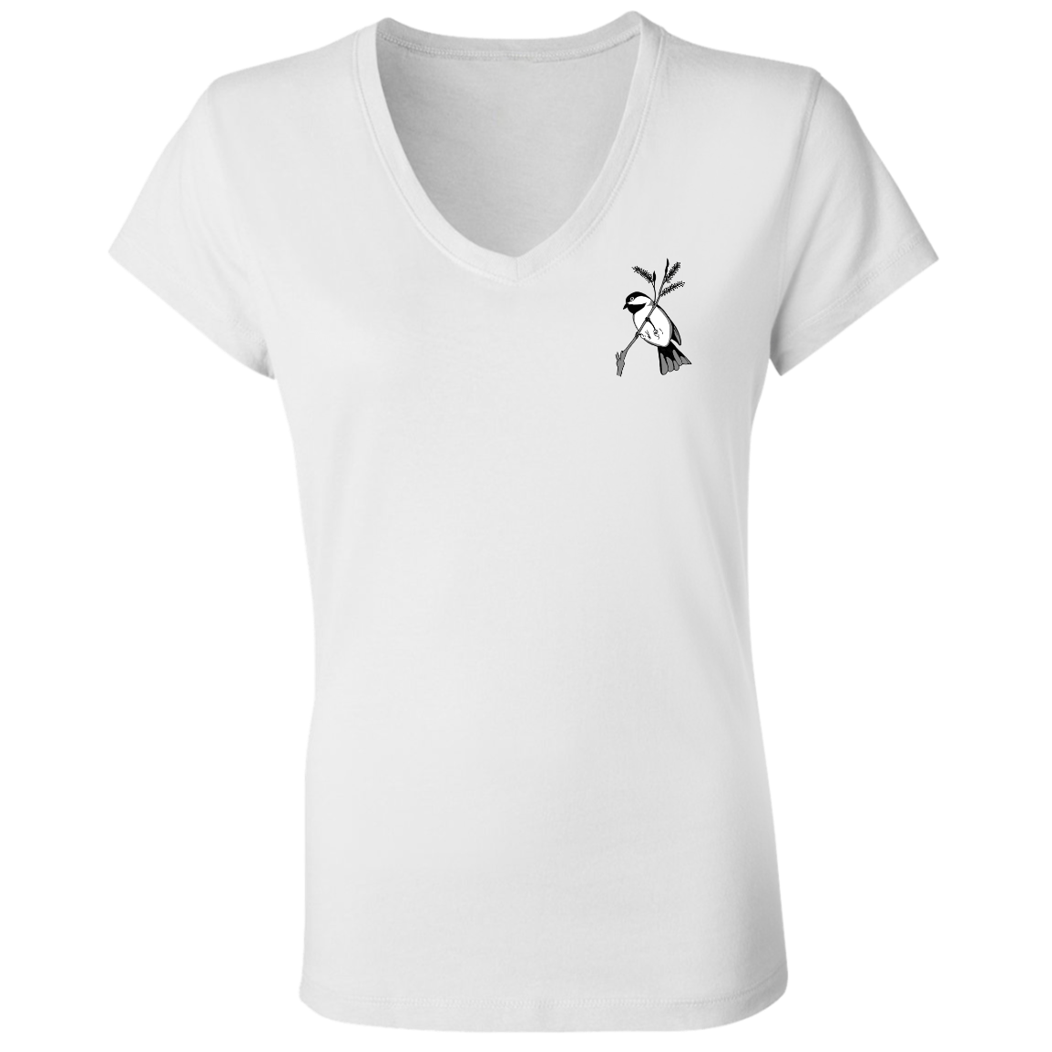 Ladies' V-Neck Tee (Multiple Sizes/Colours) Chickadee 1