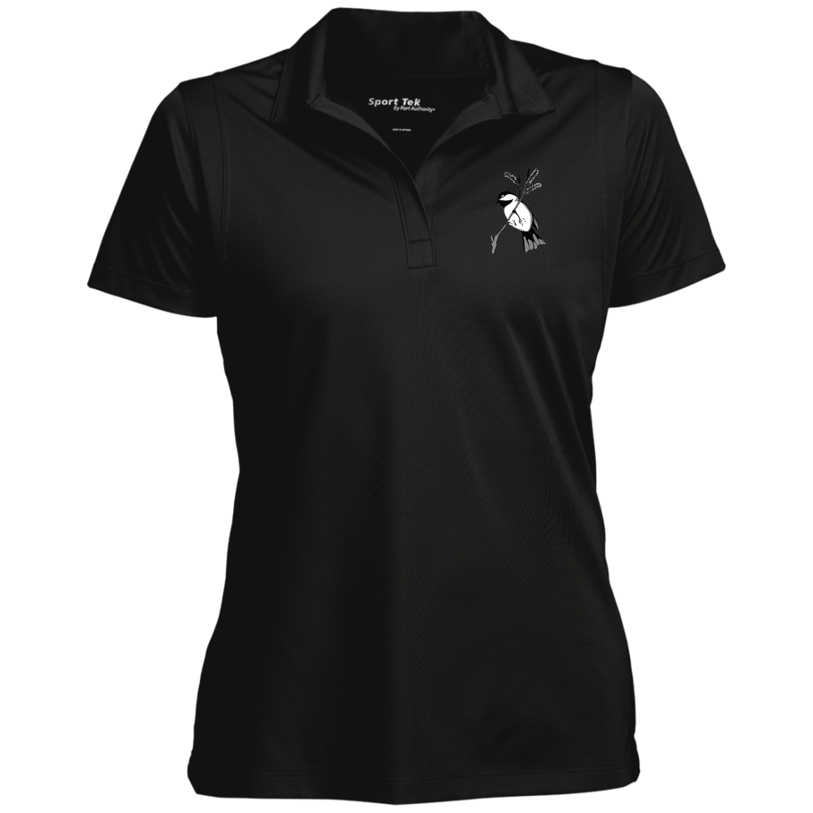 Ladies' Micropique Polo (Multiple sizes/ Colours) Black capped Chickadee 1