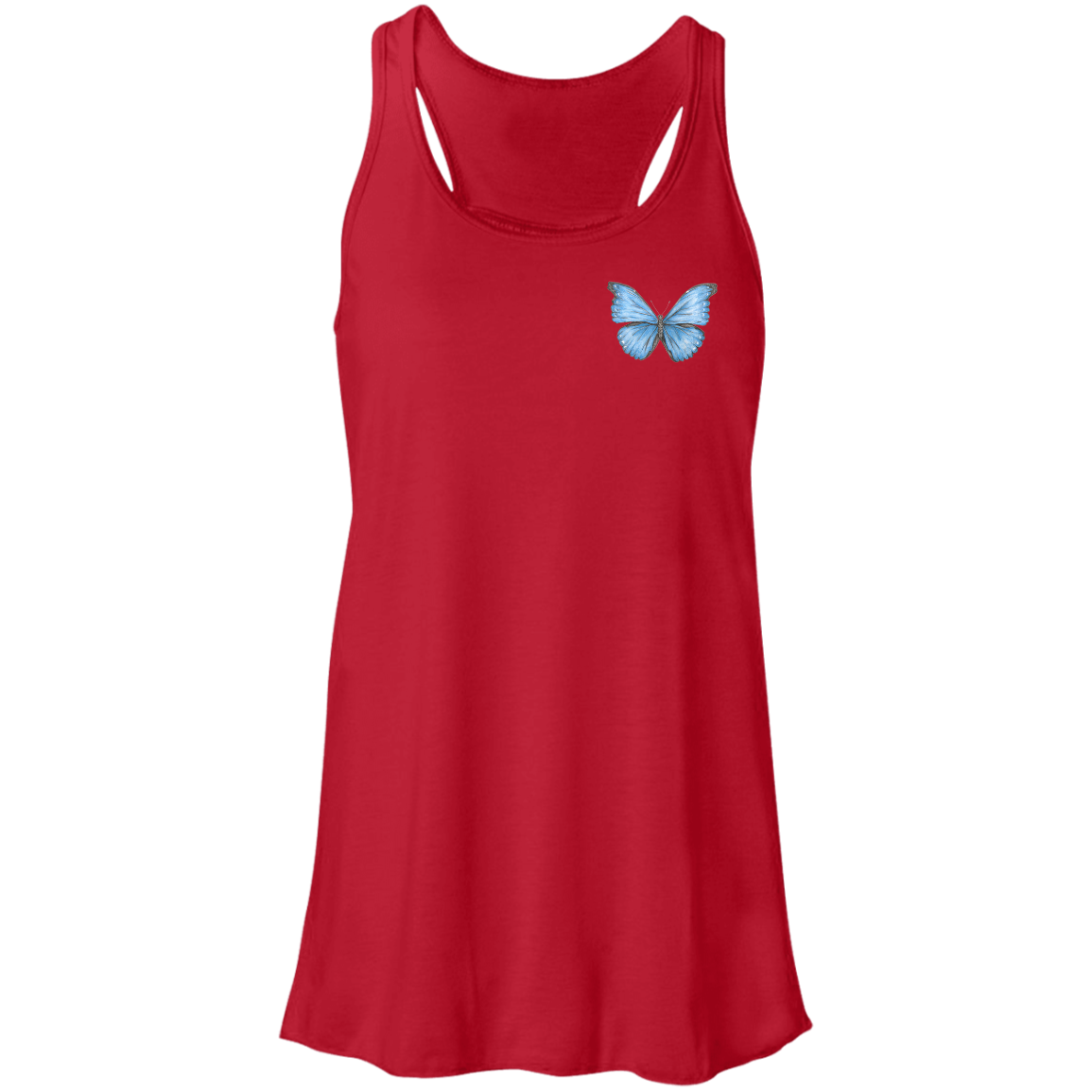 Flowy Racerback Tank (Multiple Sizes/Colours) Cramer’s Blue Morpho Butterfly 1