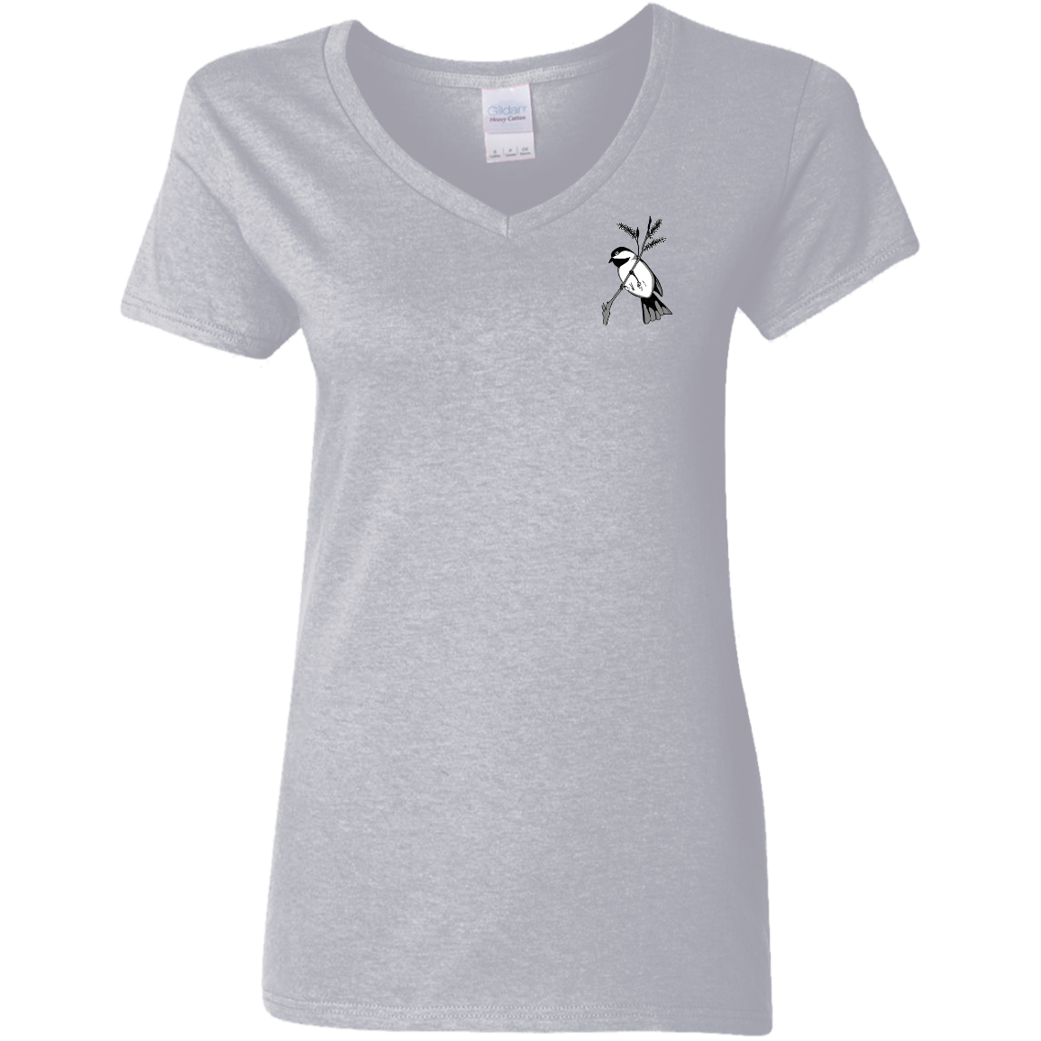 Ladies 5.3 oz. V-Neck T (Multiple Sizes/Colours) Chickadee 1