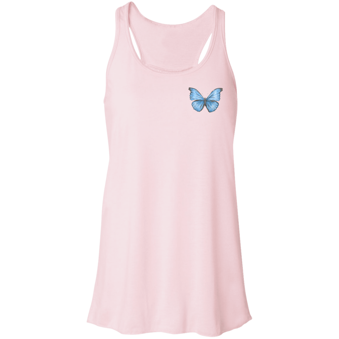 Flowy Racerback Tank (Multiple Sizes/Colours) Cramer’s Blue Morpho Butterfly 1