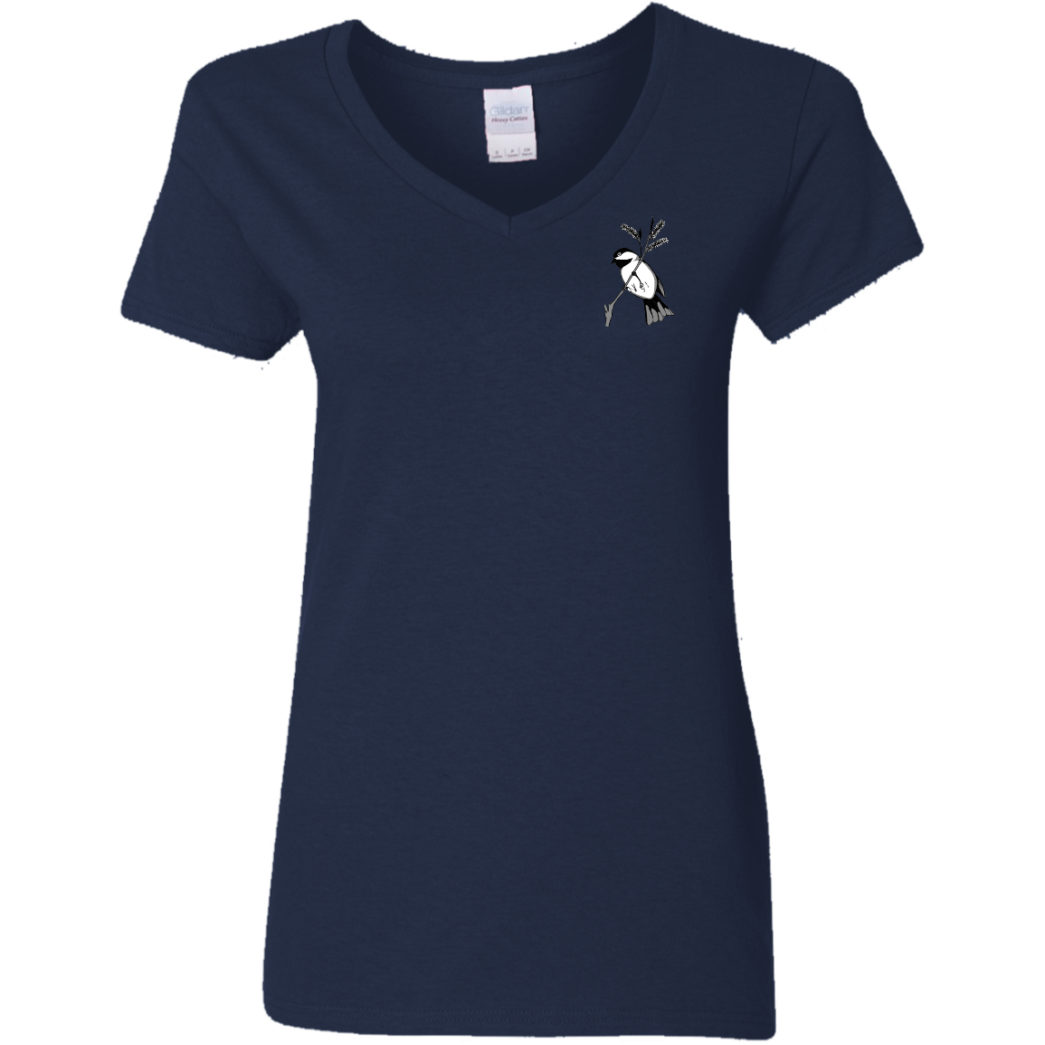 Ladies 5.3 oz. V-Neck T (Multiple Sizes/Colours) Chickadee 1