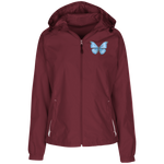 ladies windbreaker cramers blue morpho butterfly