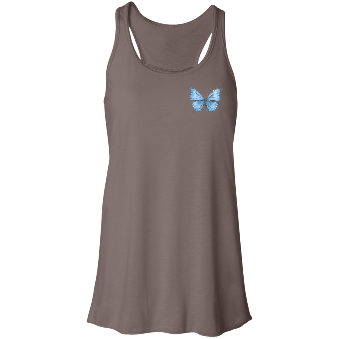 Flowy Racerback Tank (Multiple Sizes/Colours) Cramer’s Blue Morpho Butterfly 1