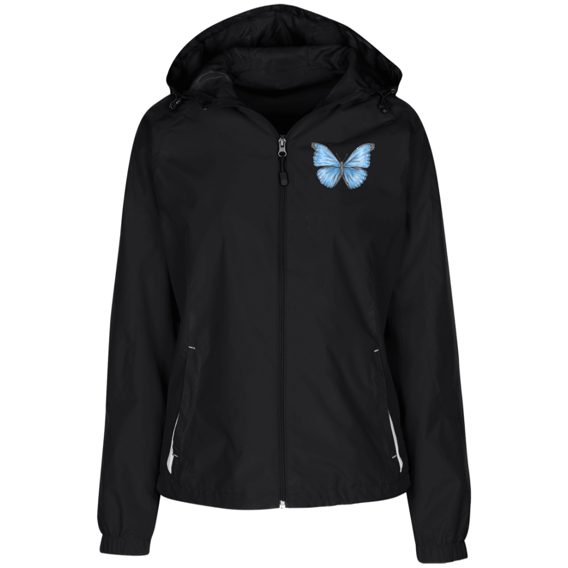 Ladies'  Windbreaker (Multiple Sizes/ Colours) Cramer's Blue Morpho Butterfly 1