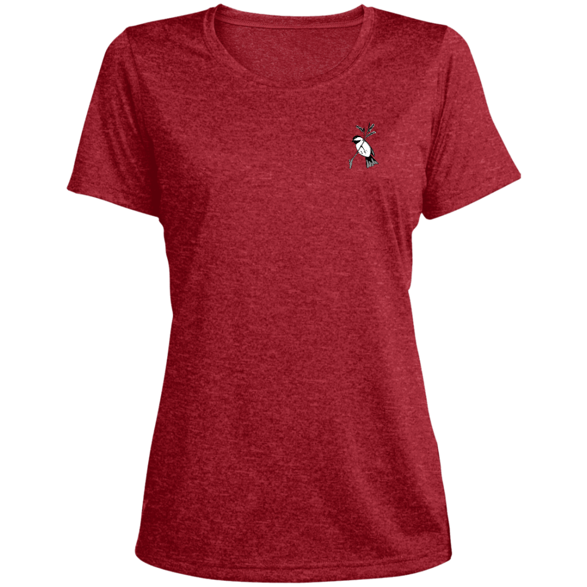 blackcap1png LST360 T-shirt de performance chiné à encolure dégagée pour femme