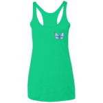 Ladies' Triblend Racerback Tank (Multiple Sizes/Colours) Cramer’s Blue Morpho Butterfly 1