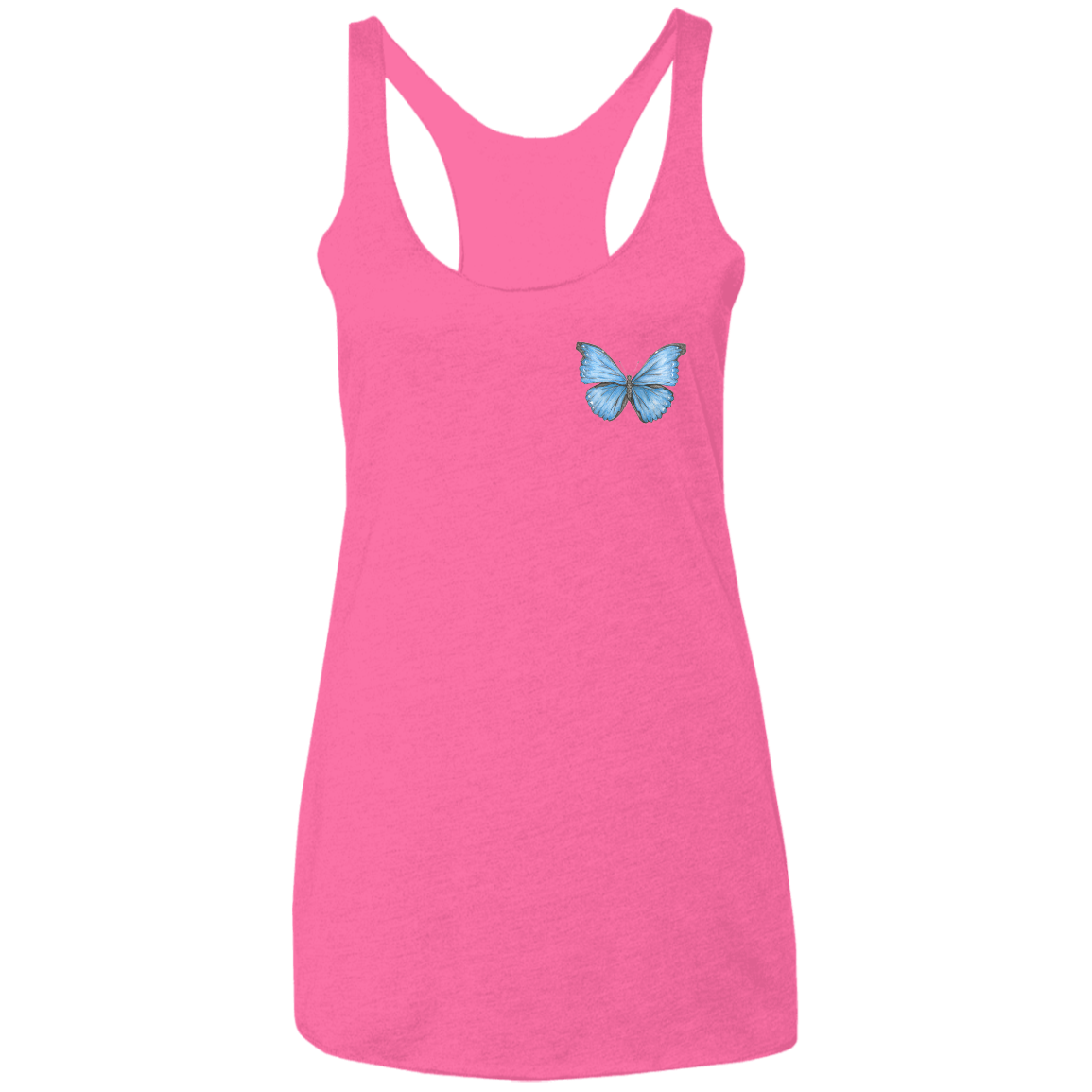 Ladies' Triblend Racerback Tank (Multiple Sizes/Colours) Cramer’s Blue Morpho Butterfly 1