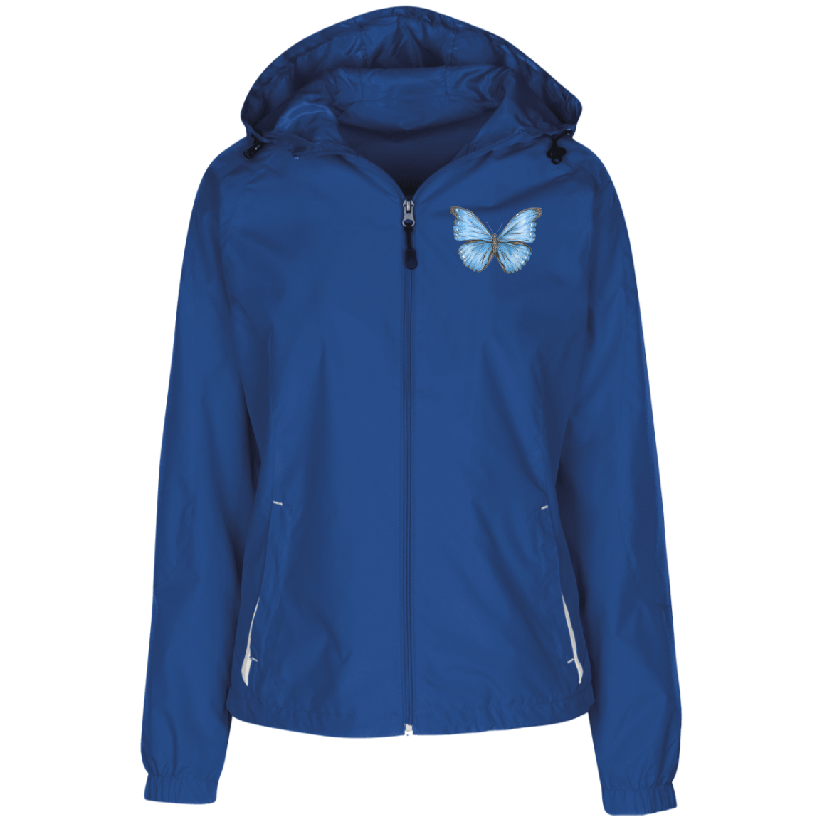 Ladies'  Windbreaker (Multiple Sizes/ Colours) Cramer's Blue Morpho Butterfly 1