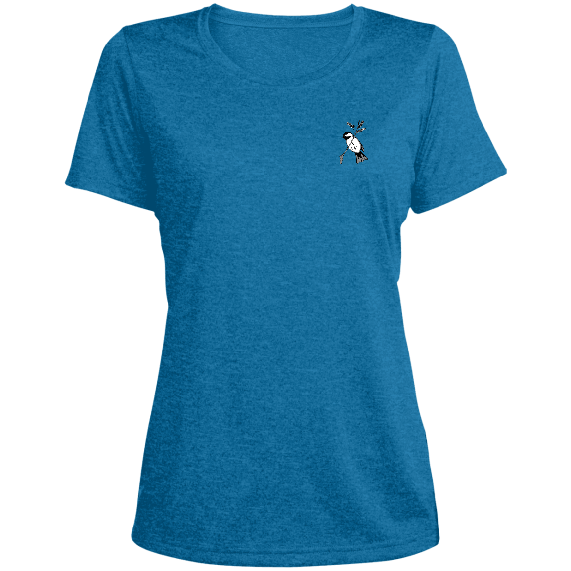 blackcap1png LST360 T-shirt de performance chiné à encolure dégagée pour femme