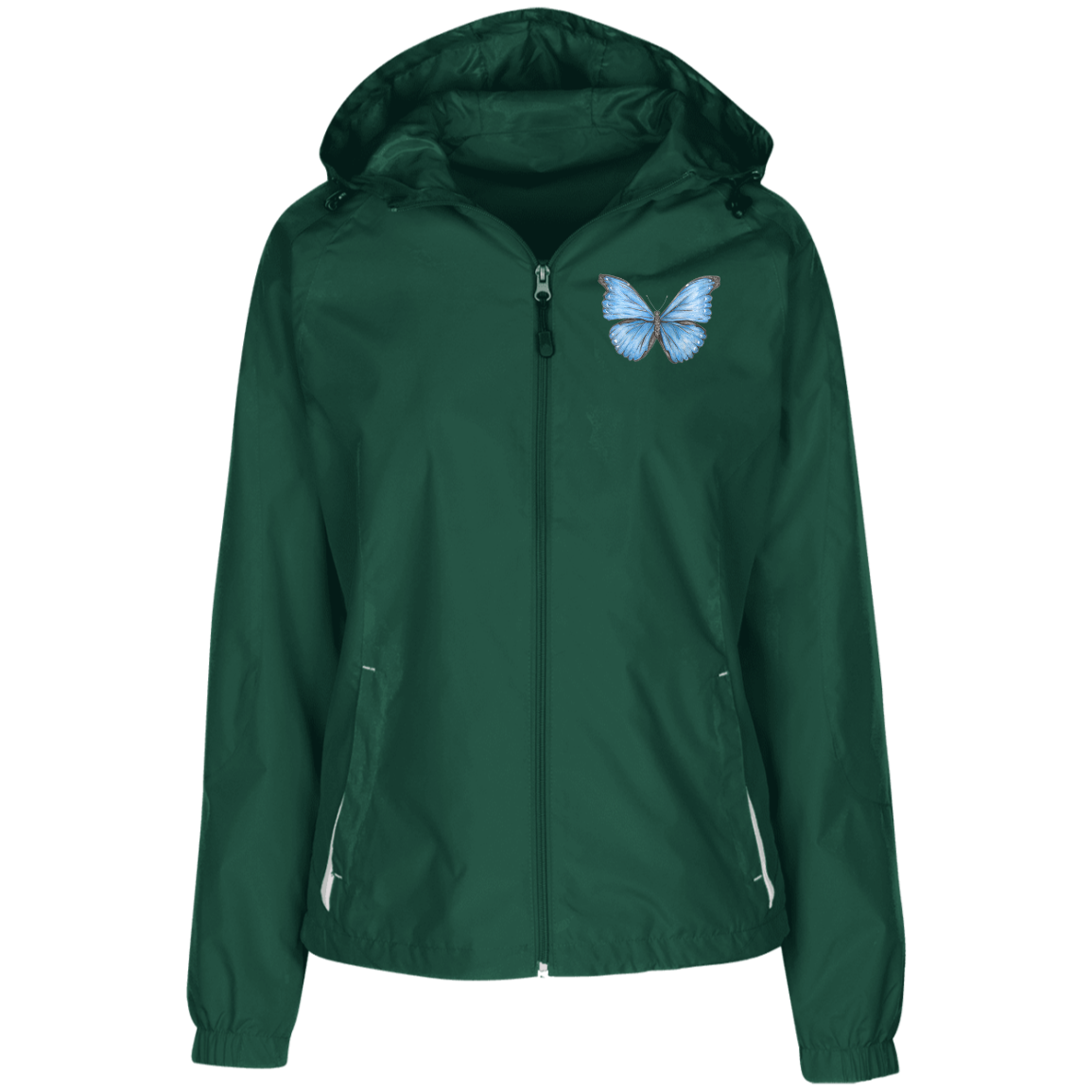 Ladies'  Windbreaker (Multiple Sizes/ Colours) Cramer's Blue Morpho Butterfly 1